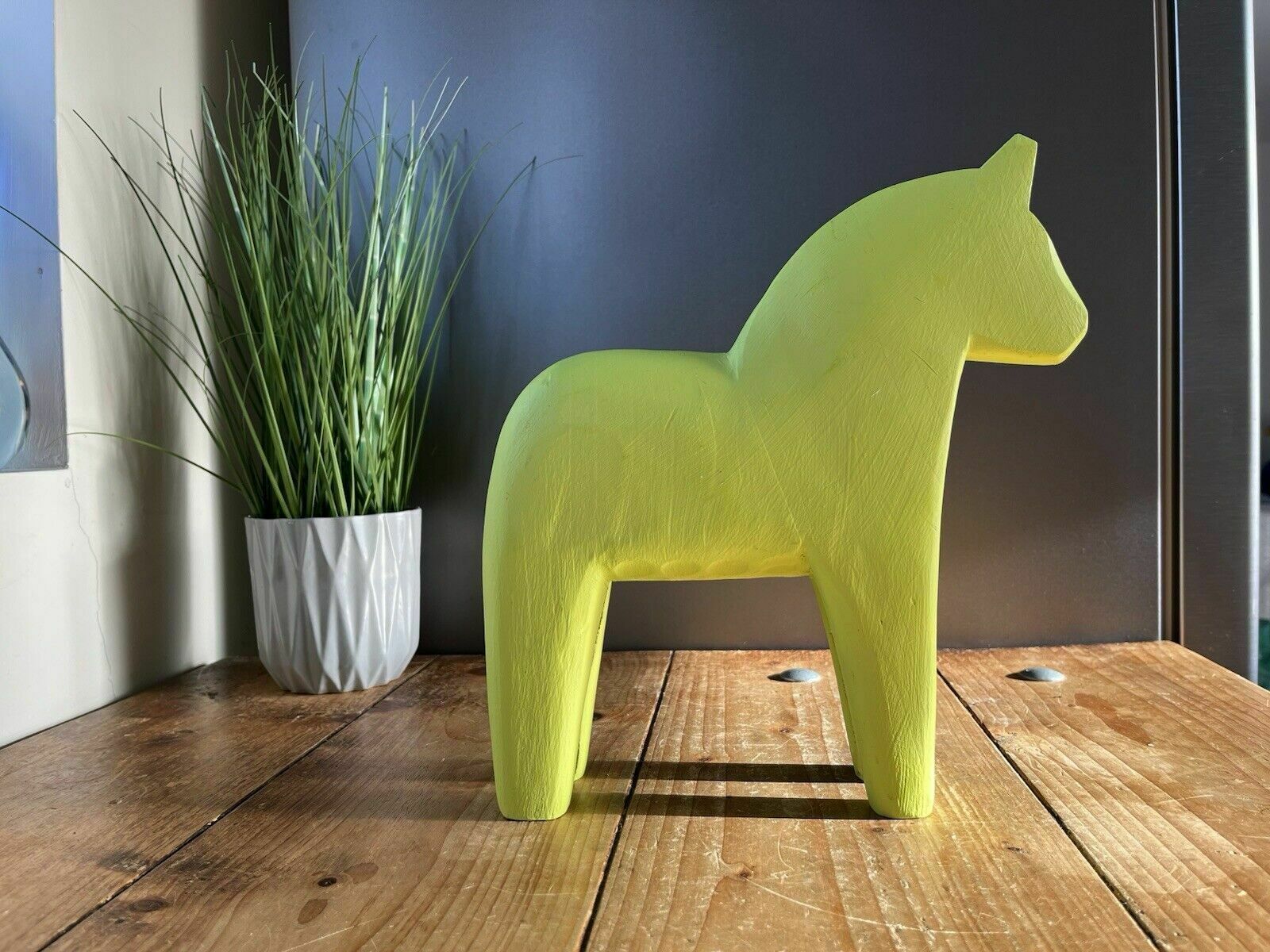 Large 27cm Vintage Swedish Lime Wooden Folk Art Dala Horse Dalahast Ikea Stolle photo 50.0