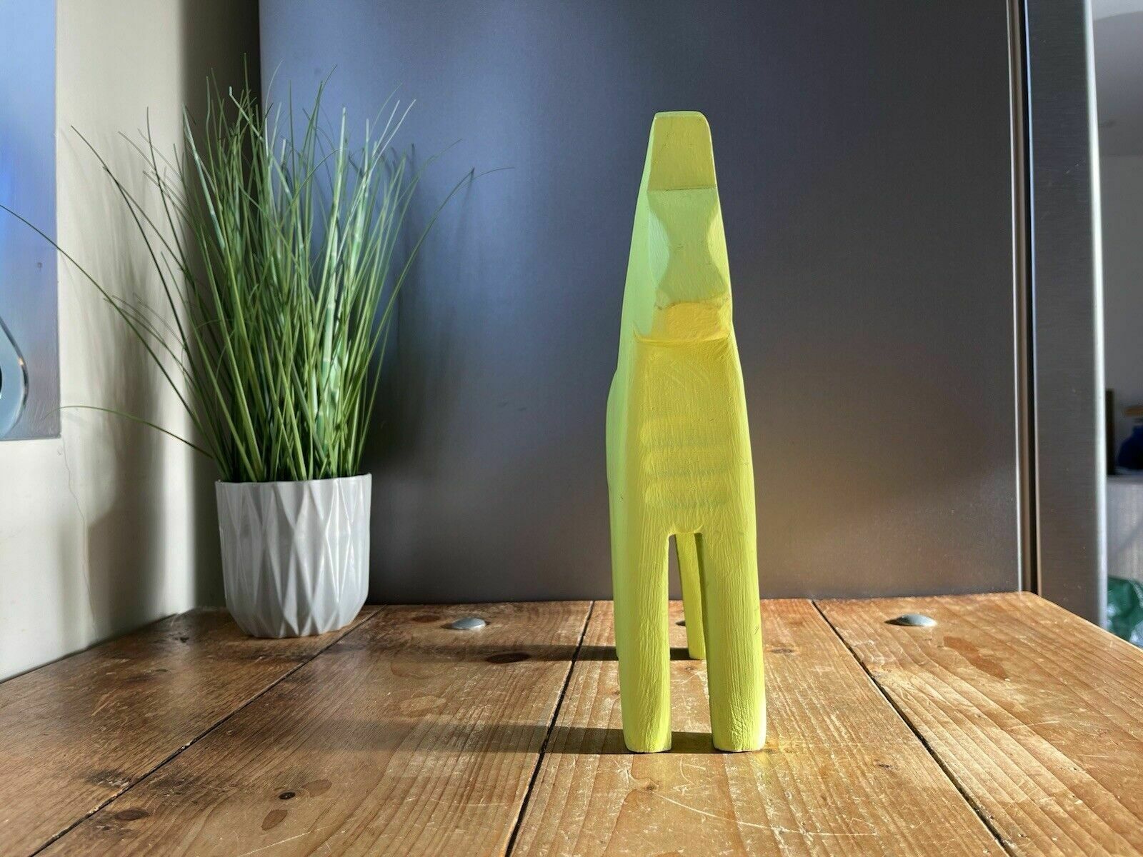 Large 27cm Vintage Swedish Lime Wooden Folk Art Dala Horse Dalahast Ikea Stolle photo vinterior