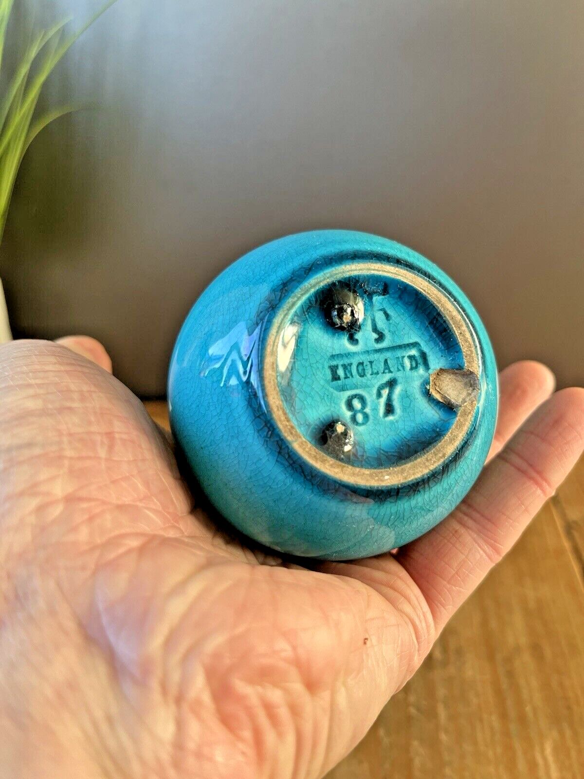Antique Arts & Crafts Burmantofts Art Pottery Turquoise Blue Faience Bud Vase photo buy