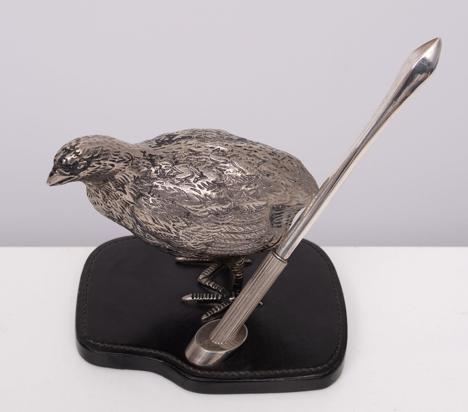 photo for sale Gucci Silver Plate Quail Penholder 1970s Italy
