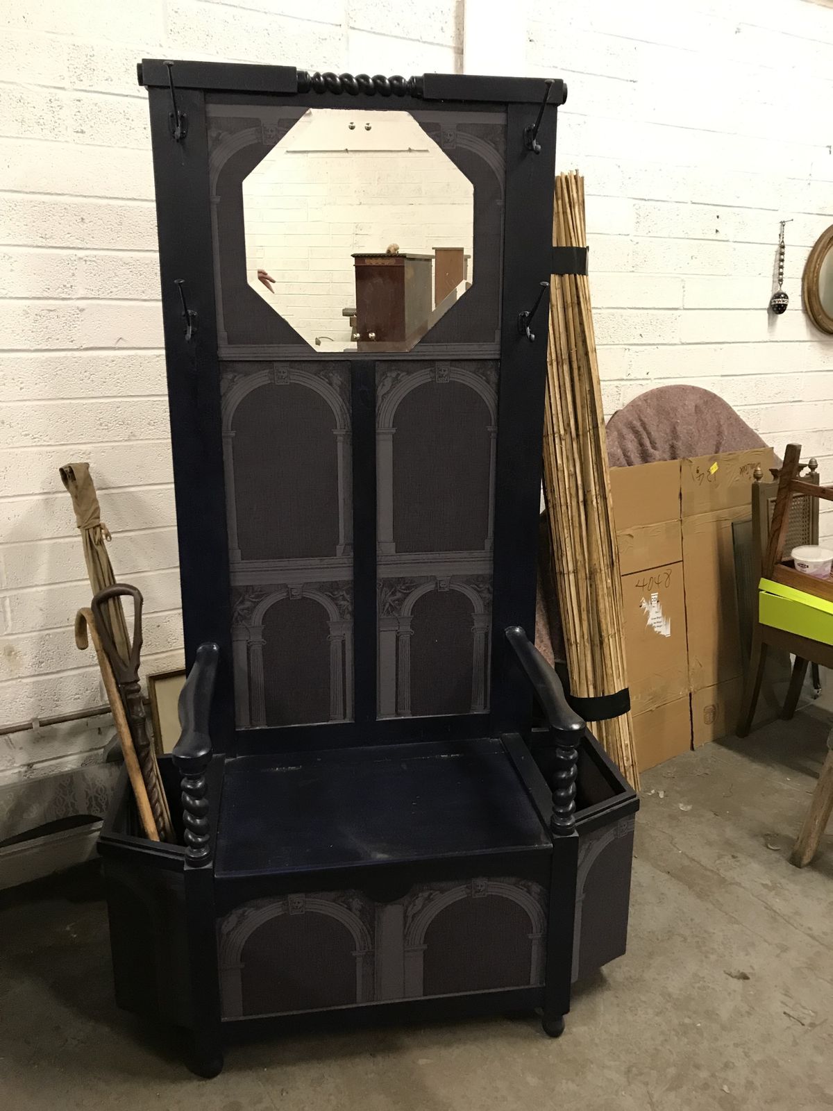 Decorative Finish Antique Box Seat Hallstand Cole & Son Fornasetti Decoupage