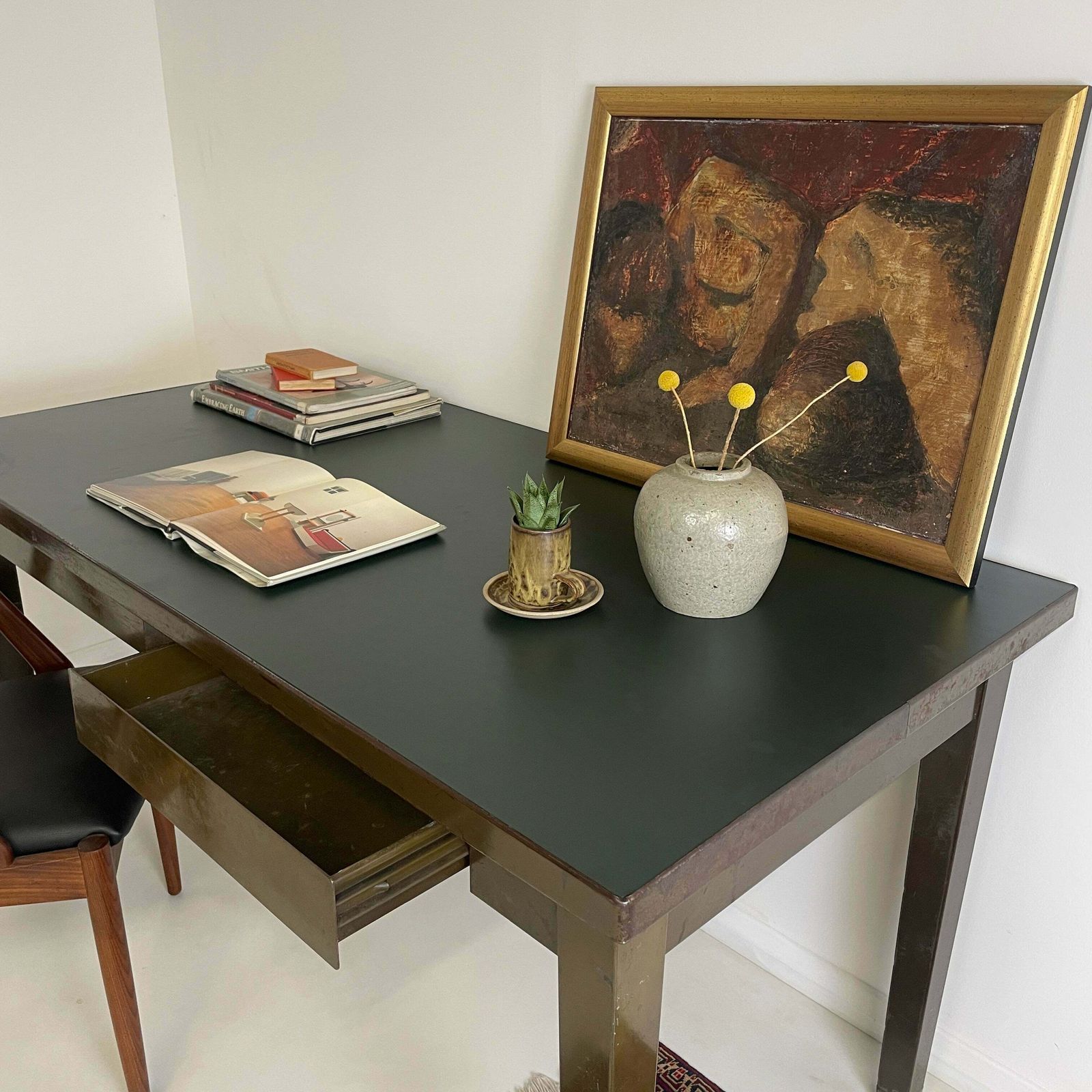 Trevor Rushton Framed Oil On Board Nude photo furniture