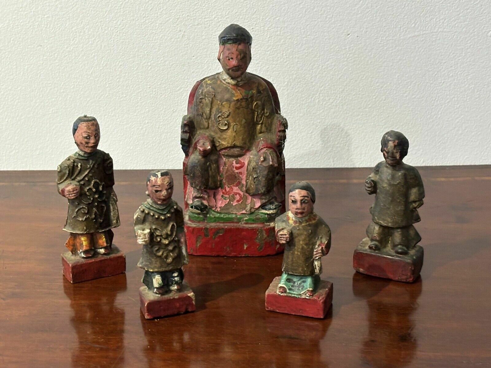 Collection Of Antique Chinese Wooden Figures