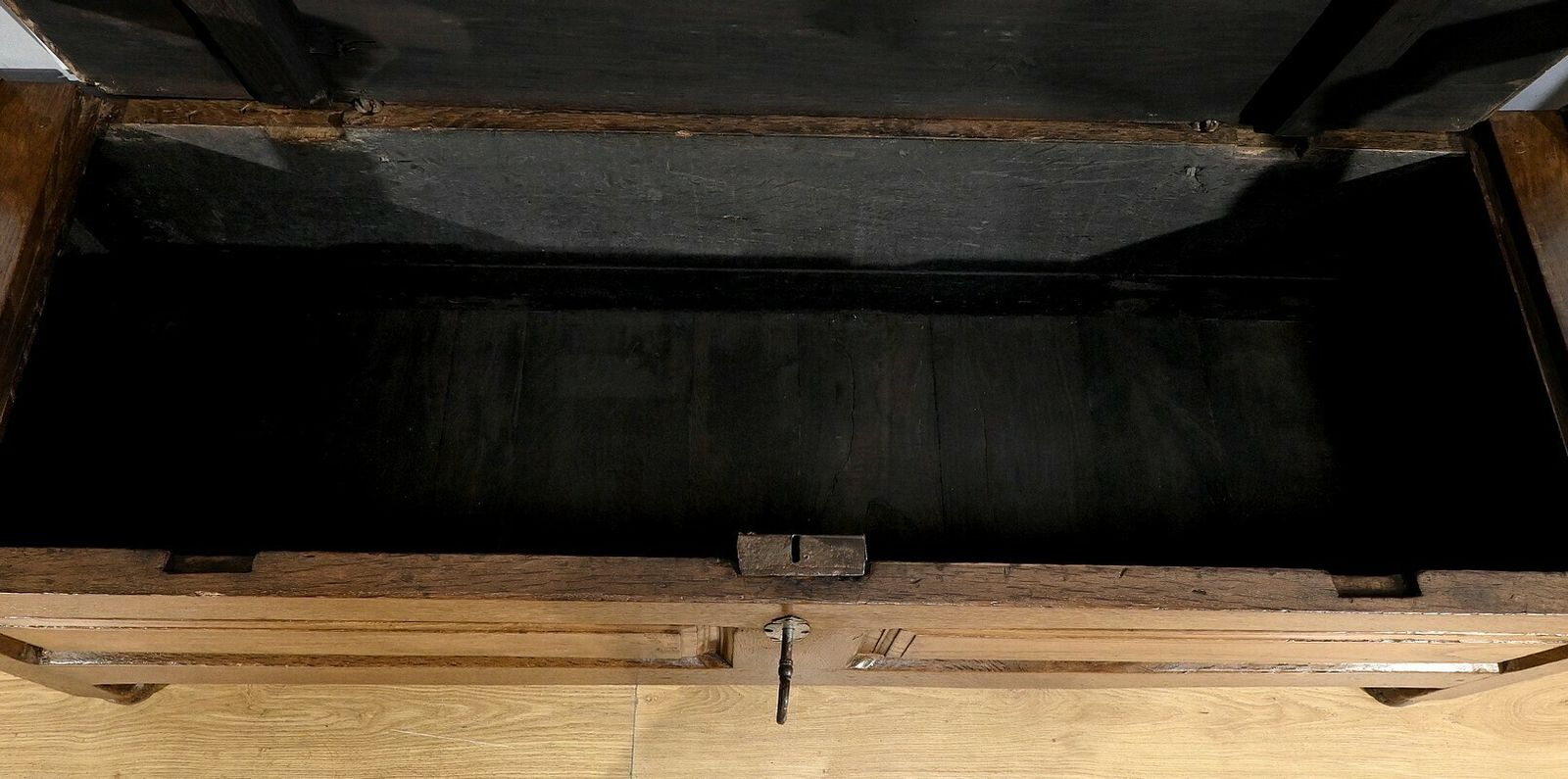 Furniture Solid Oak Landing Chest Bench – 1920 photo