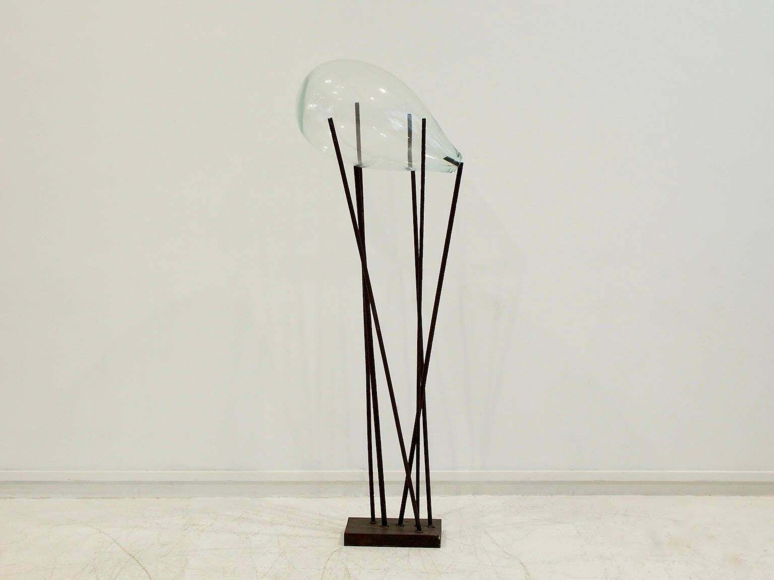 Blown Colorless Glass And Metal Sculpture By Xavier Carrere photo furniture