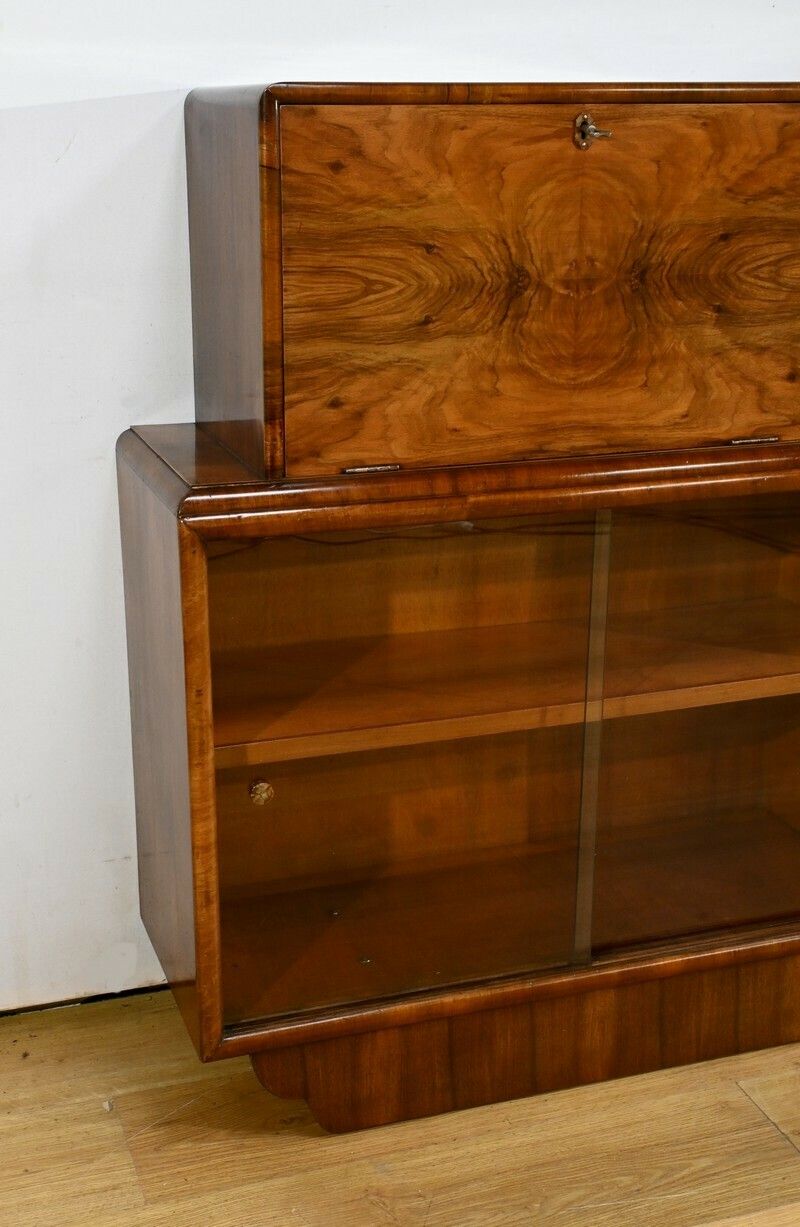 Furniture Rurka Glass Furniture In Burl Walnut, Art Deco – 1940 photo