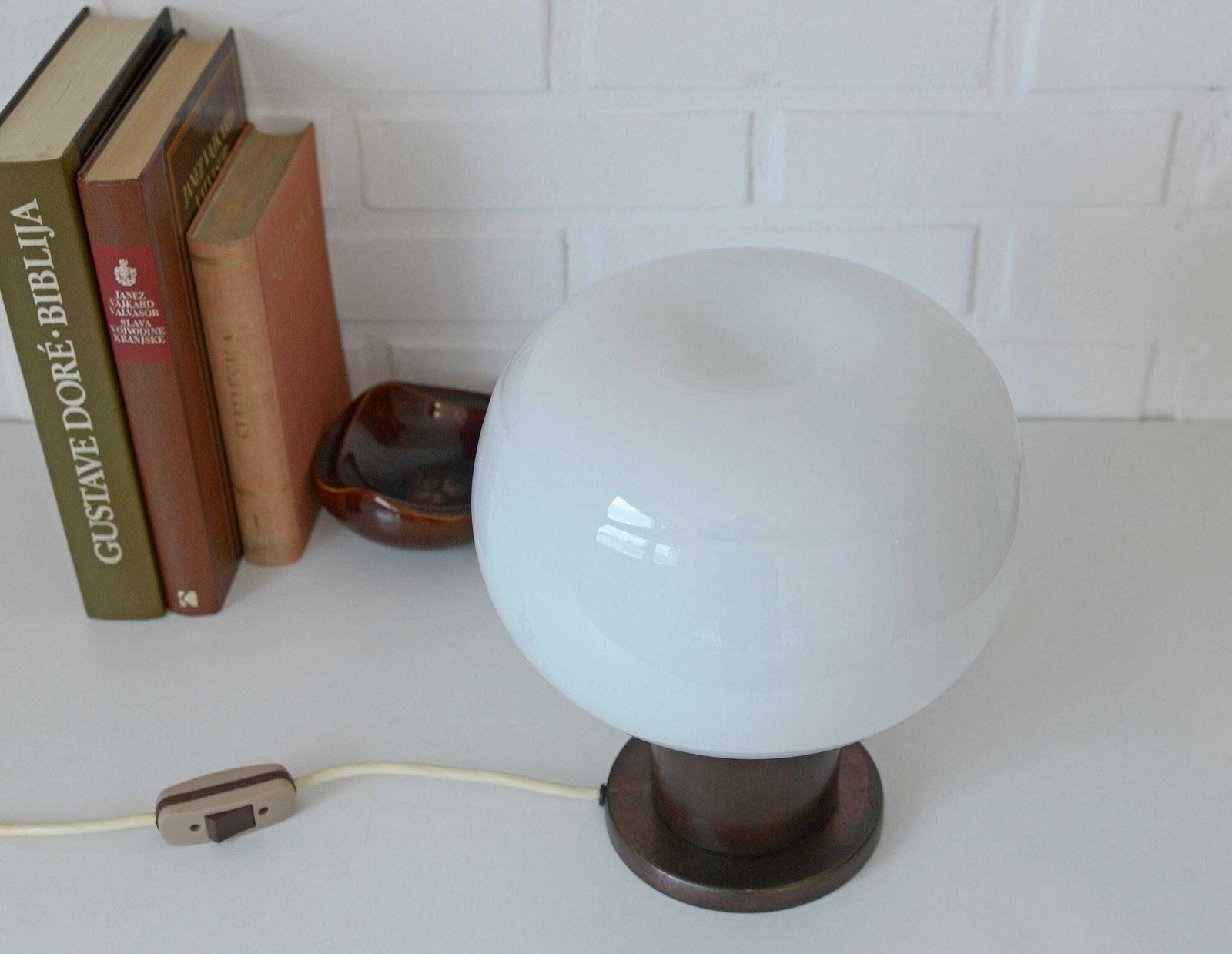 Vintage Copper Floor Lamp / Brutalist / Retro Desk Lamp / Light Fixture / Mid Century Modern / Space Age / Yugoslavia 1980's / Mushroom Lamp photo for sale