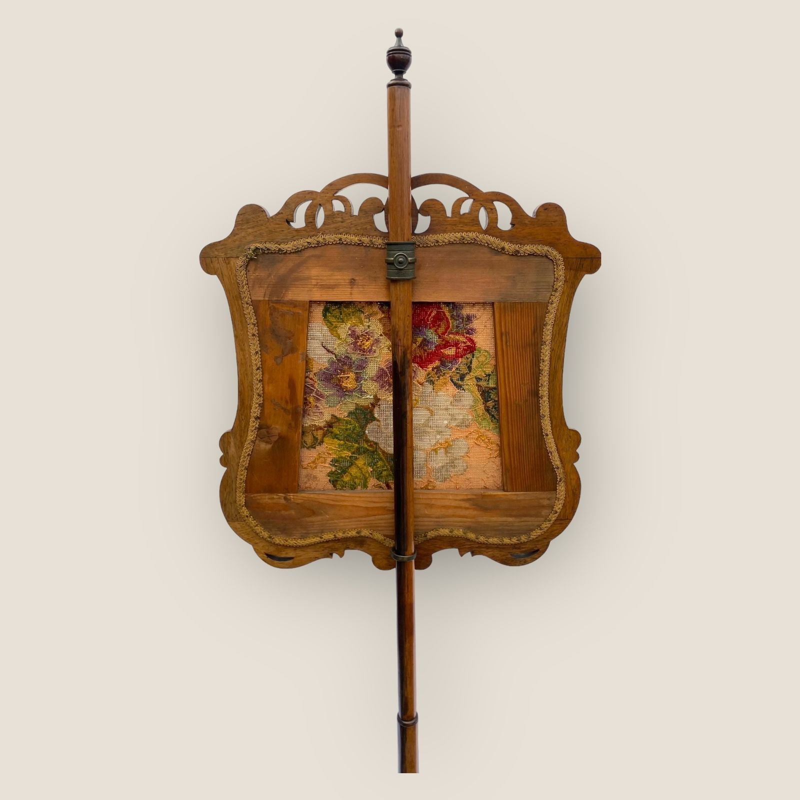 Early Victorian Rosewood Pole Tapestry Fire Screen photo Home Fixtures