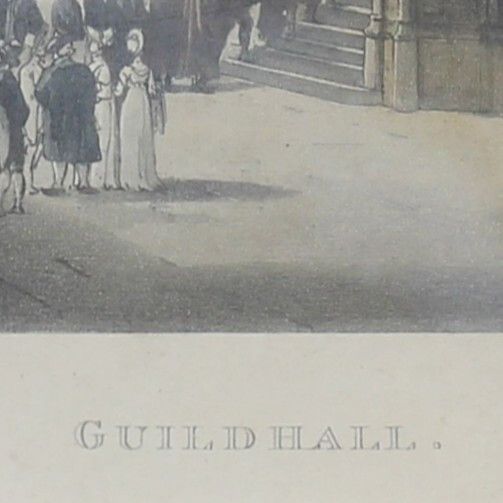 Coloured Engraving By Rowlandson With Aquatint By Bluck. Titled 'Guildhall'. photo 135.0
