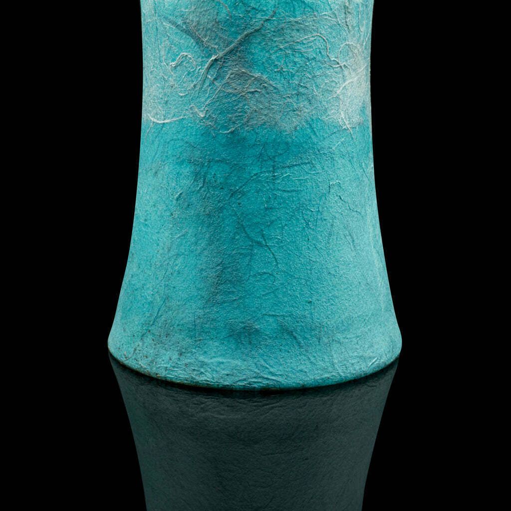 Home Decor Contemporary Display Vase, English, Art Glass, Flower Sleeve, Straw Silk Finish photo