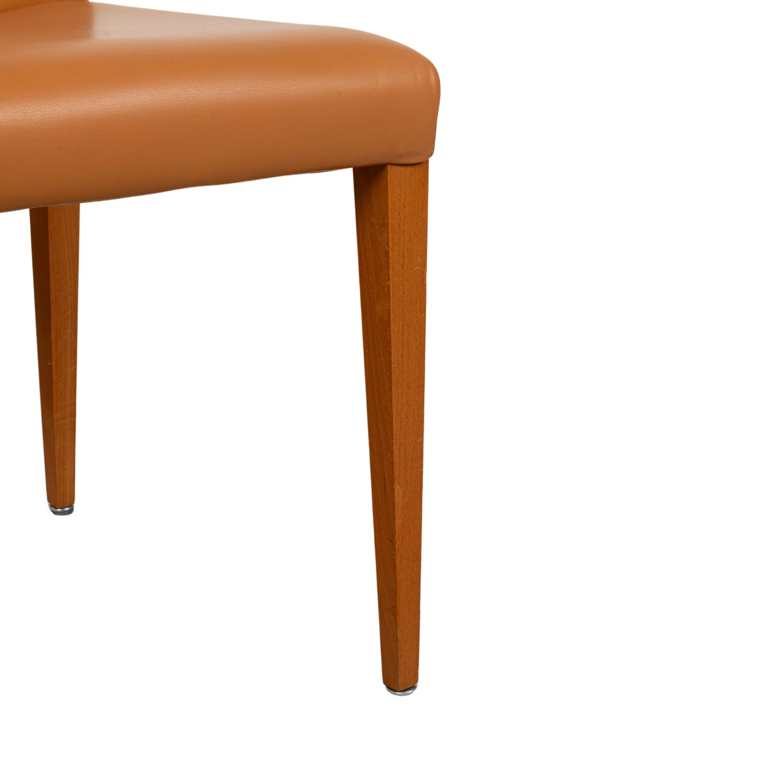 Set Of 6 Poltrona Frau Leather Chairs Orange photo for sale