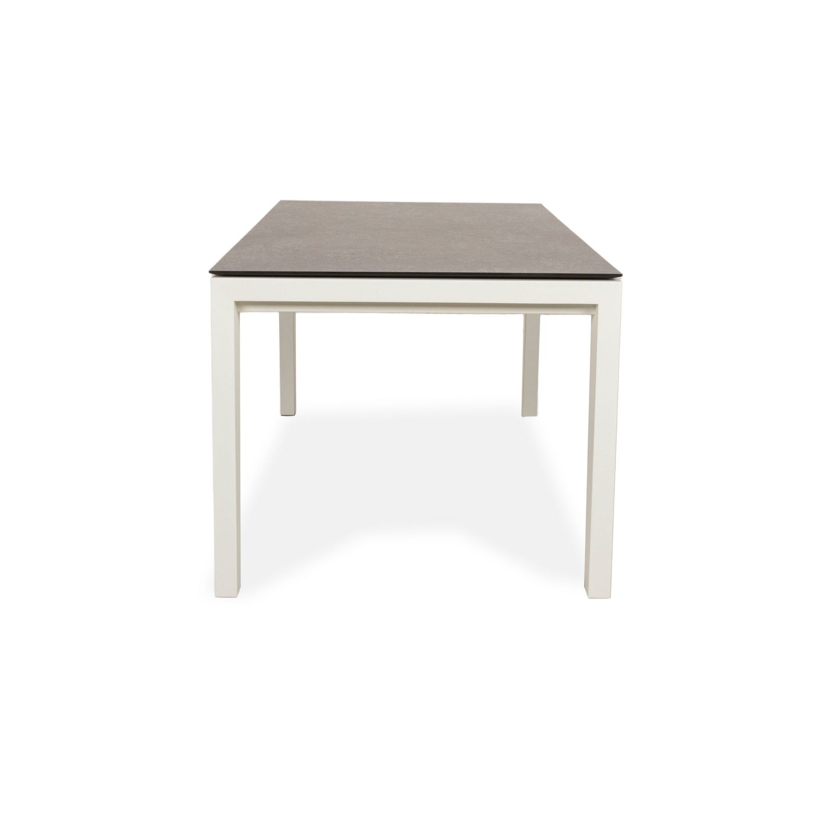 photo furniture Table à manger Mondo Qbis en bois et résine, gris et blanc