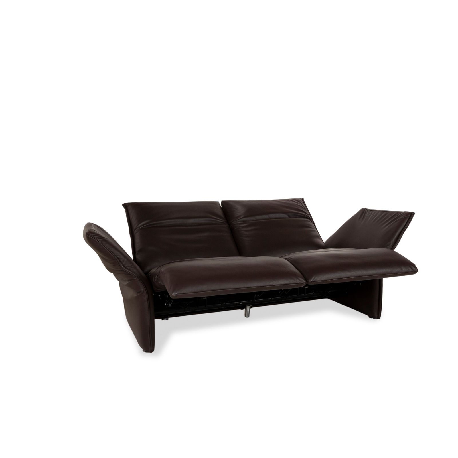 Mobilier Canapé 2 places WK Wohnen 582 Elt en cuir marron, fonctions électrique et manuelle photo