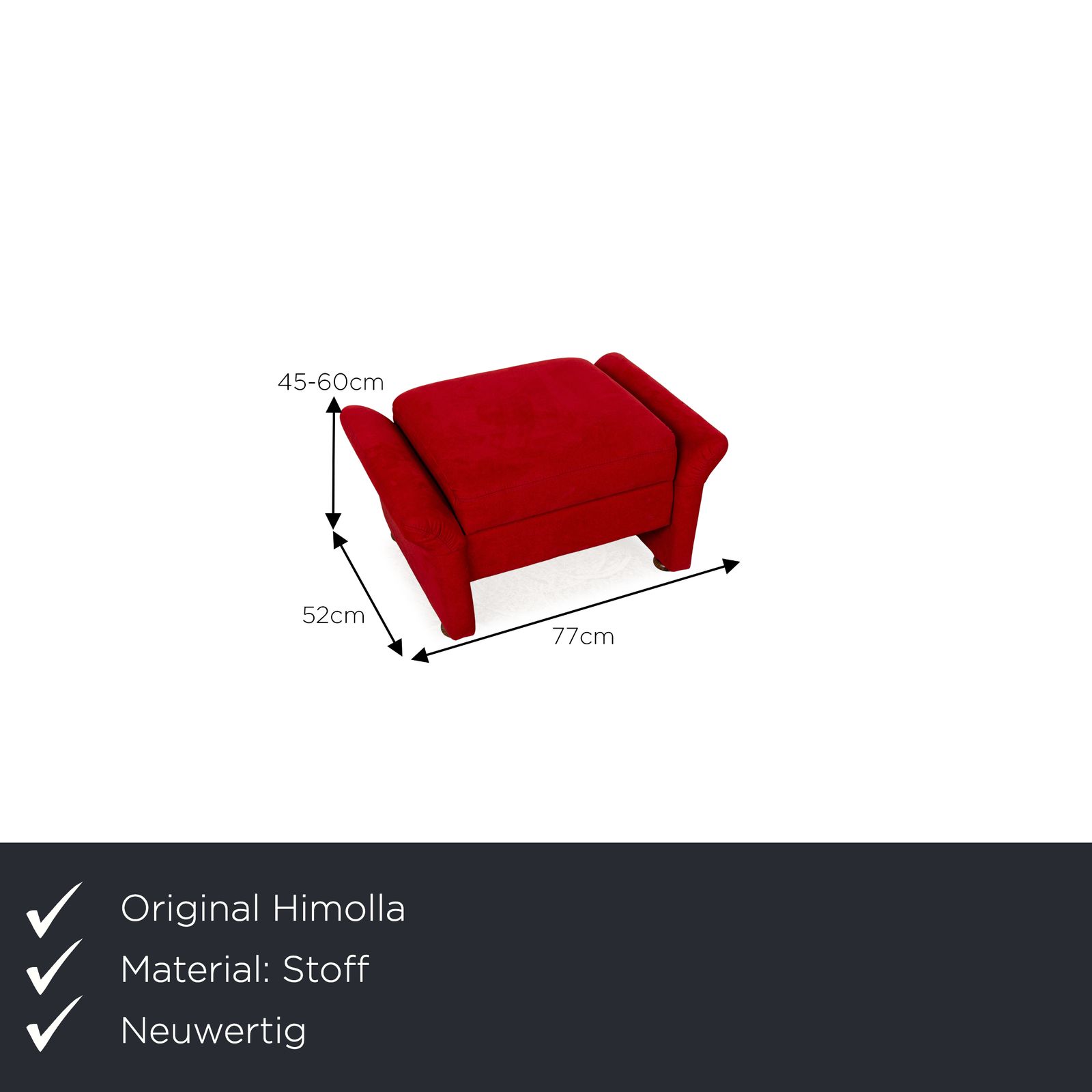Pouf Himolla en tissu rouge photo furniture