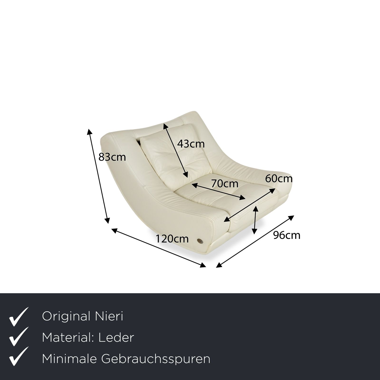 Nieri Leather Armchair Cream photo furniture