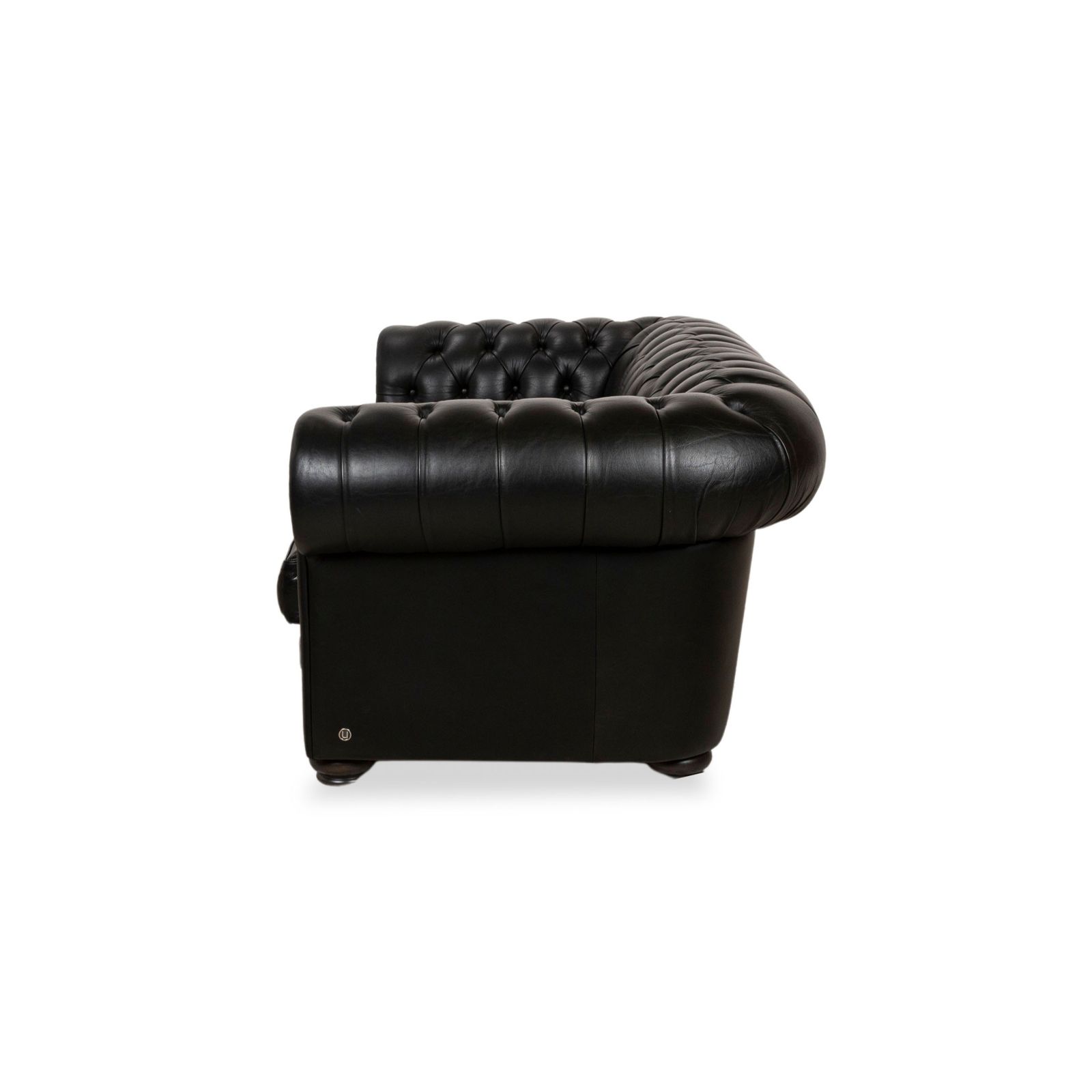 Mobilier Canapé Chesterfield 2 places Natuzzi en cuir noir photo