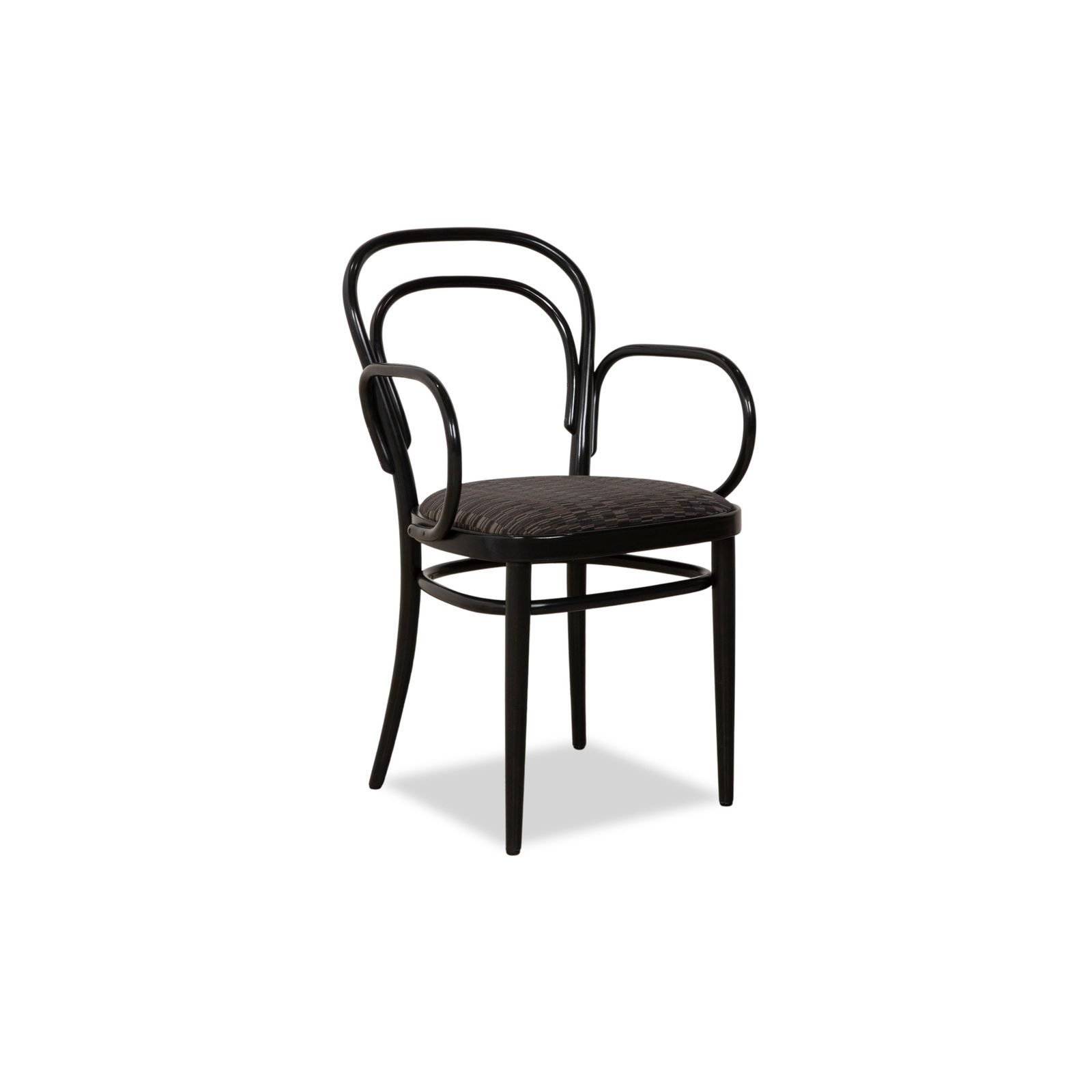 photo furniture Set Of 6 Thonet 214 Wooden Chairs Black Dining Room Vintage