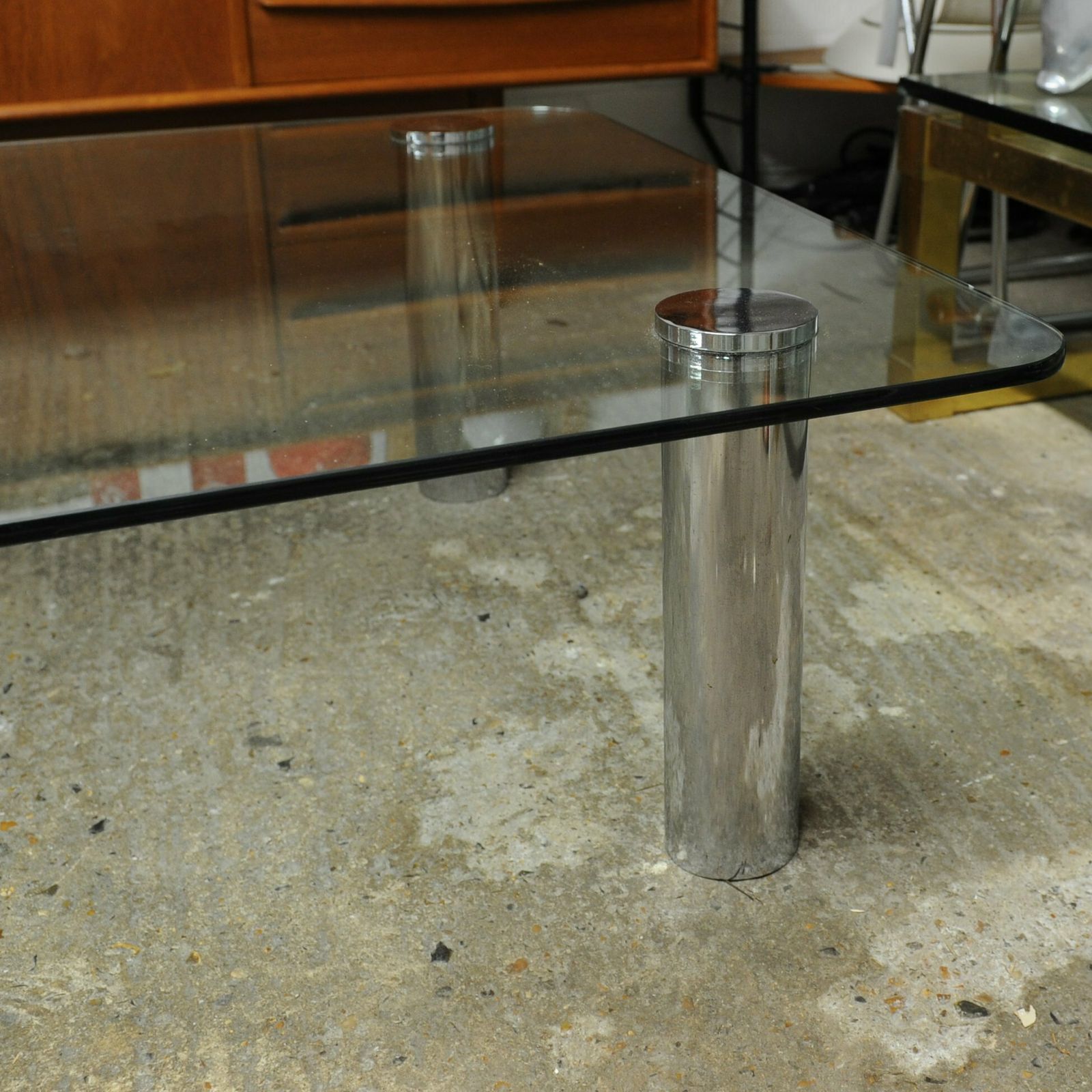 Large Glass And Chrome Coffee Table By Marco Zanuso For Zanotta, Italy, 1960s photo 1495.0