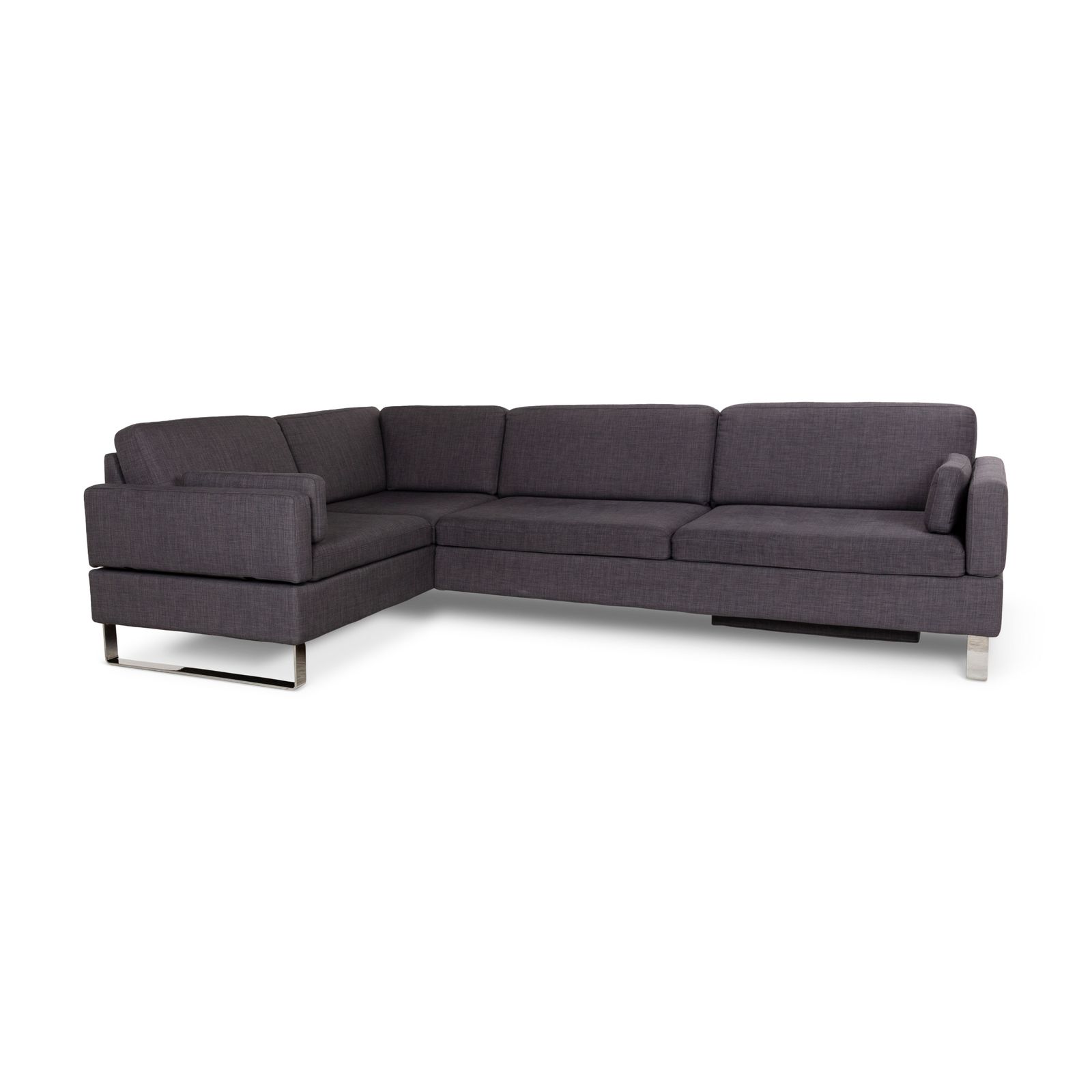 Canapé d'angle Brühl Alba en tissu gris, fonction manuelle photo vintage