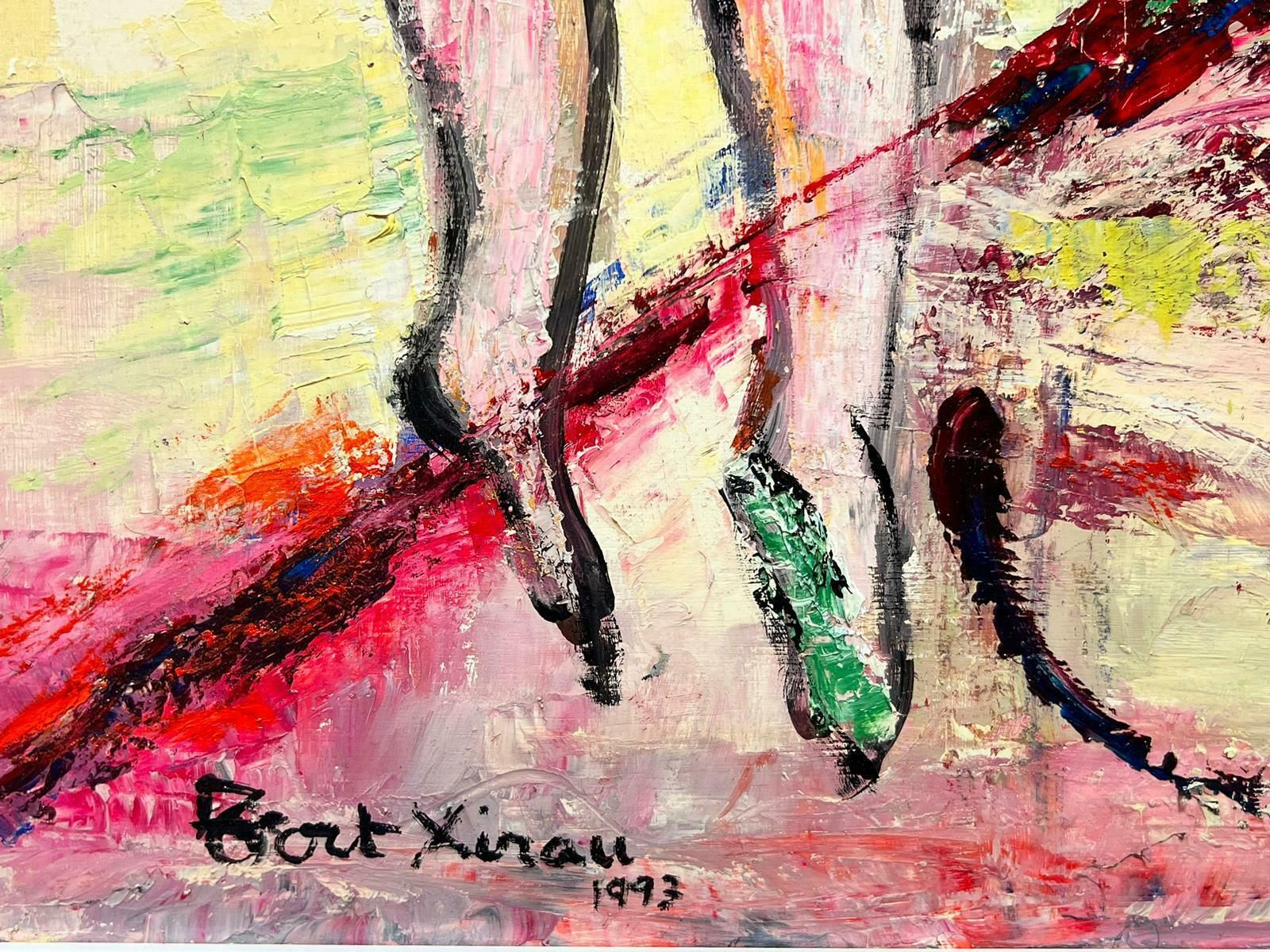 Maria Tort Xirauthe Ballerina Lesson Large Spanish Modernist Original Oil Painting photo vintage