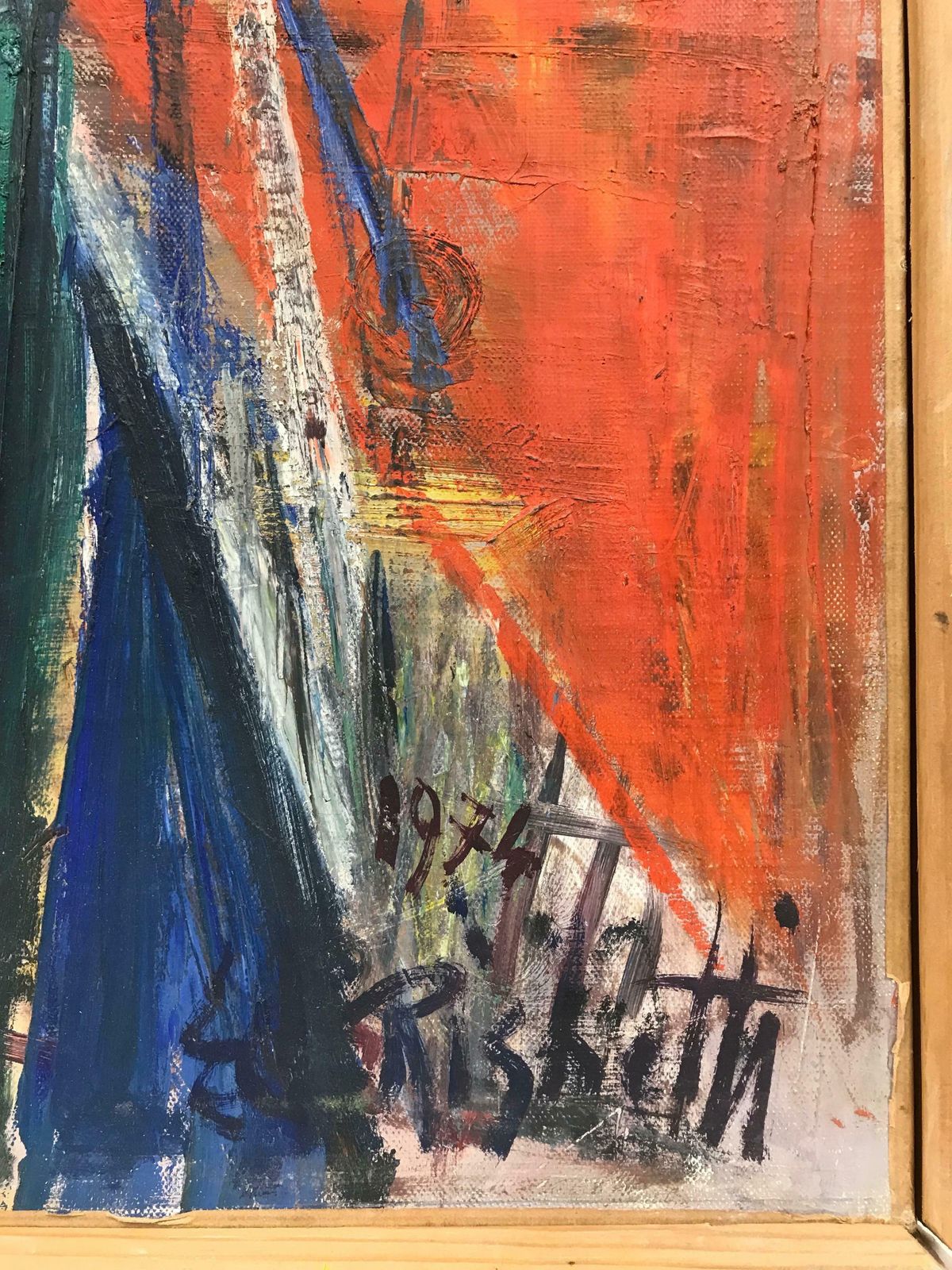 édouard Righetti (1924 2001)stylish French Portrait Trendy Young Lady French 1970's Post Impressionist Oil1970's photo for sale