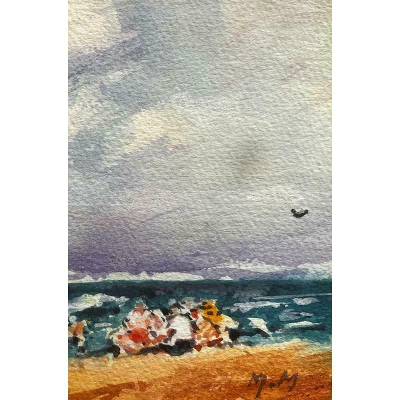 Unknownfrench Impressionist Landscape Holiday Makers Enjoying A Day At The Sea20th Century photo for sale