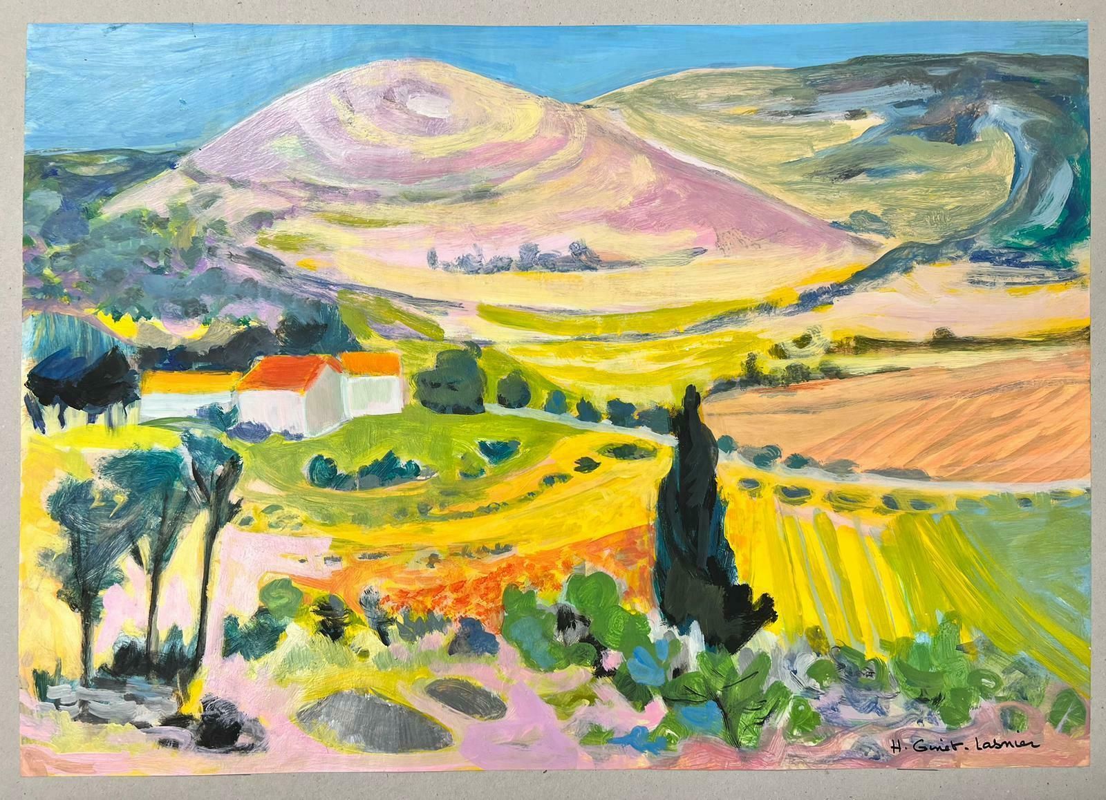 Huguette Ginet Lasnier Golden Fields In Provence French Post Impressionist Signed Oil C. 2000's photo for sale