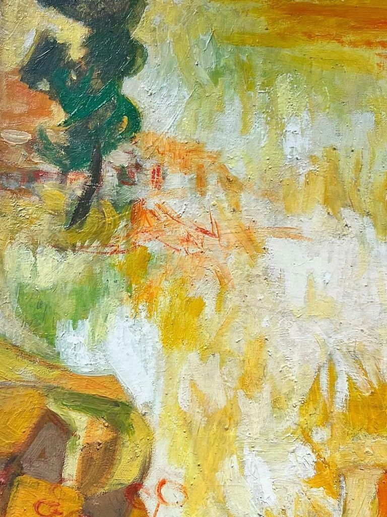 Huguette Ginet Lasnier Large French Contemporary Signed Oil Sun Scorched Provence Landscape C. 2000's photo Art