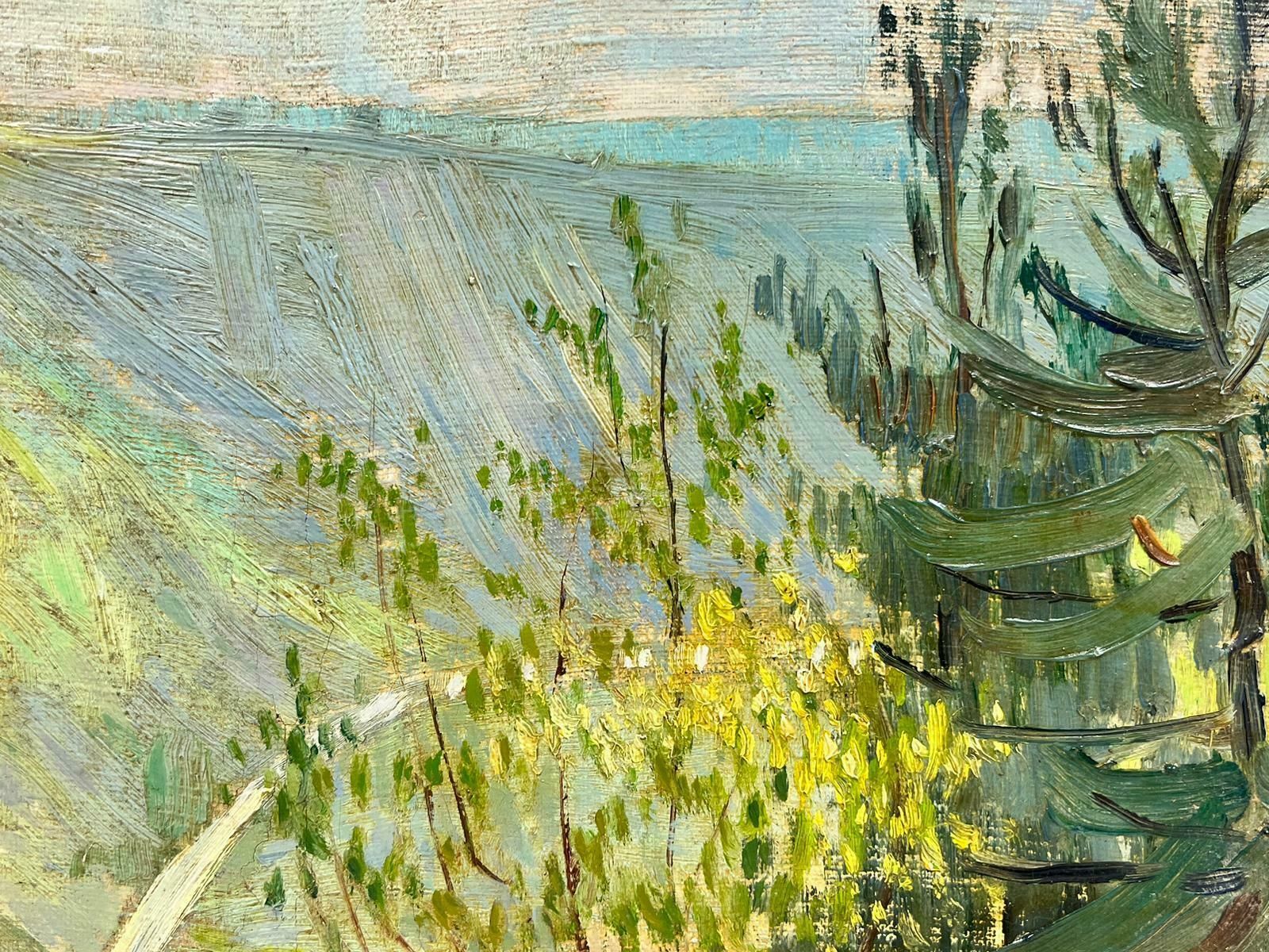 Luc Lapnet1920’s Belgian Impressionist Oil Deep Green Trees In Golden Landscape 1920’s photo 688.0