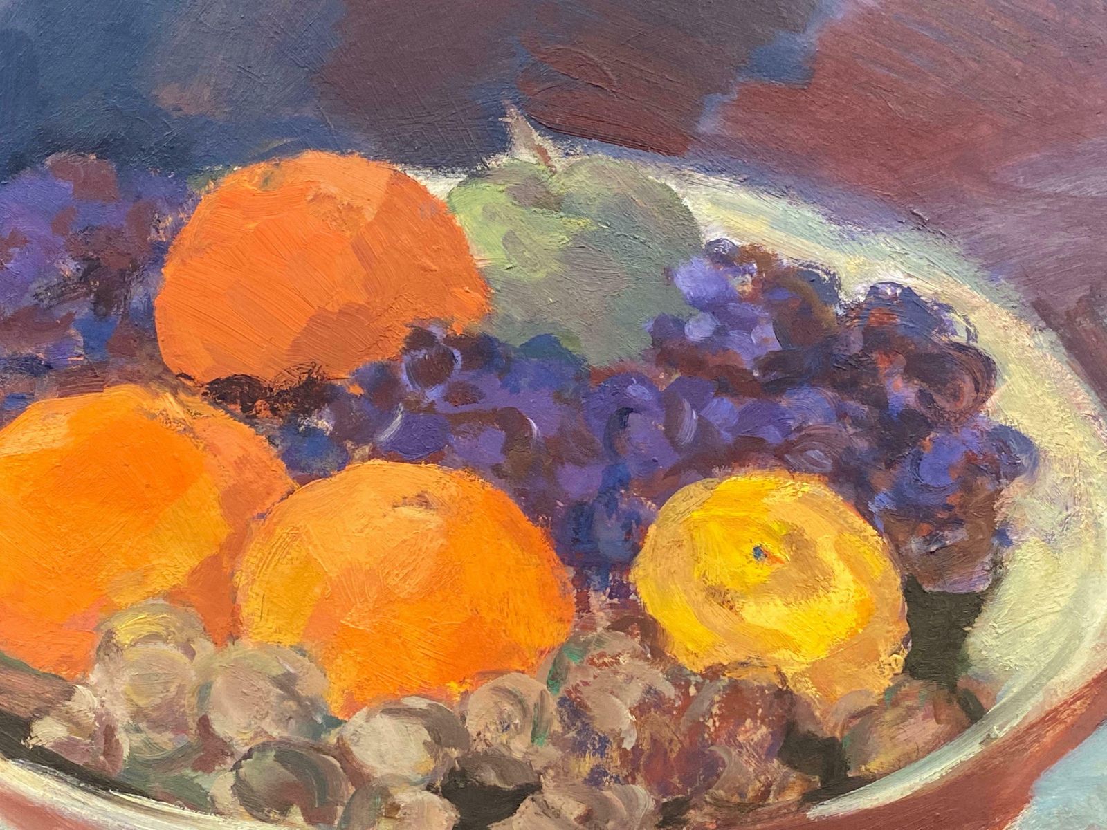 Elisabeth Hahn20th Century German Modernist Oil Painting Still Life Of Fruit In Bowl20th Century photo furniture