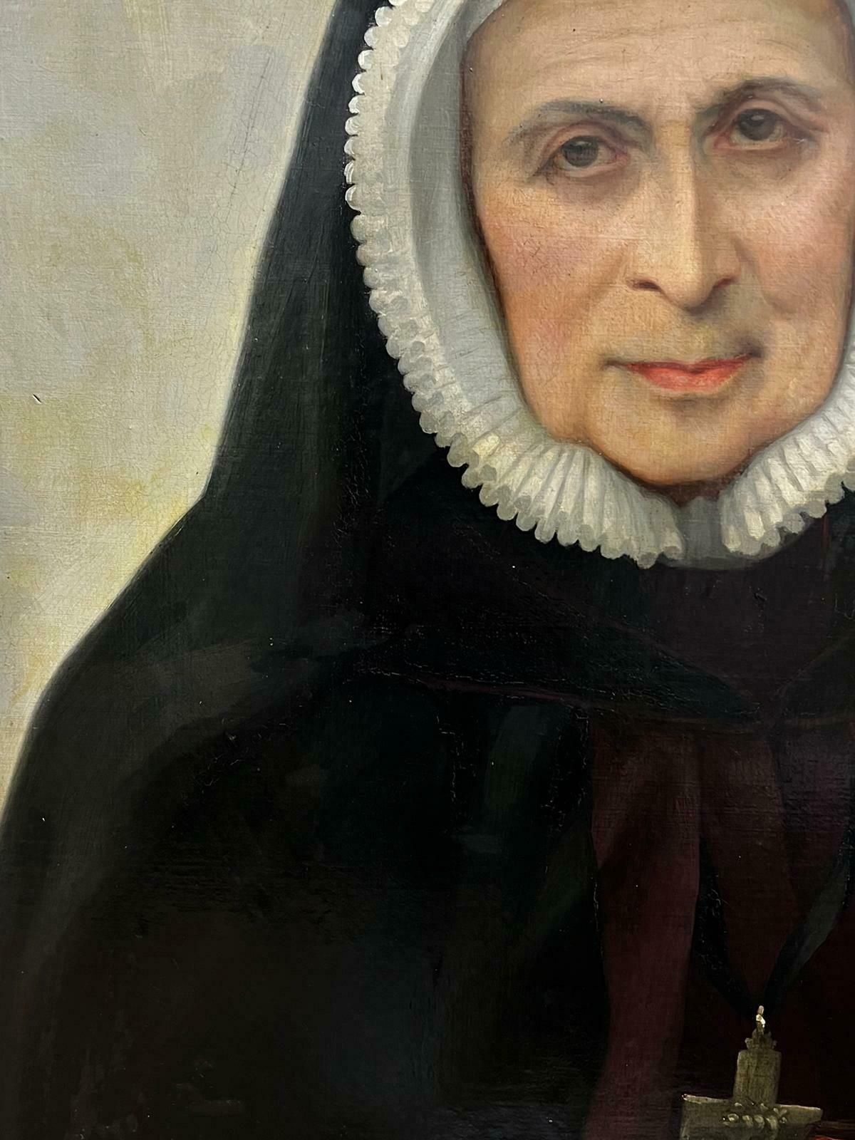Joseph Aubert19th Century French Portrait Of A Nun Large Oil Painting 18981898 photo 1479.0