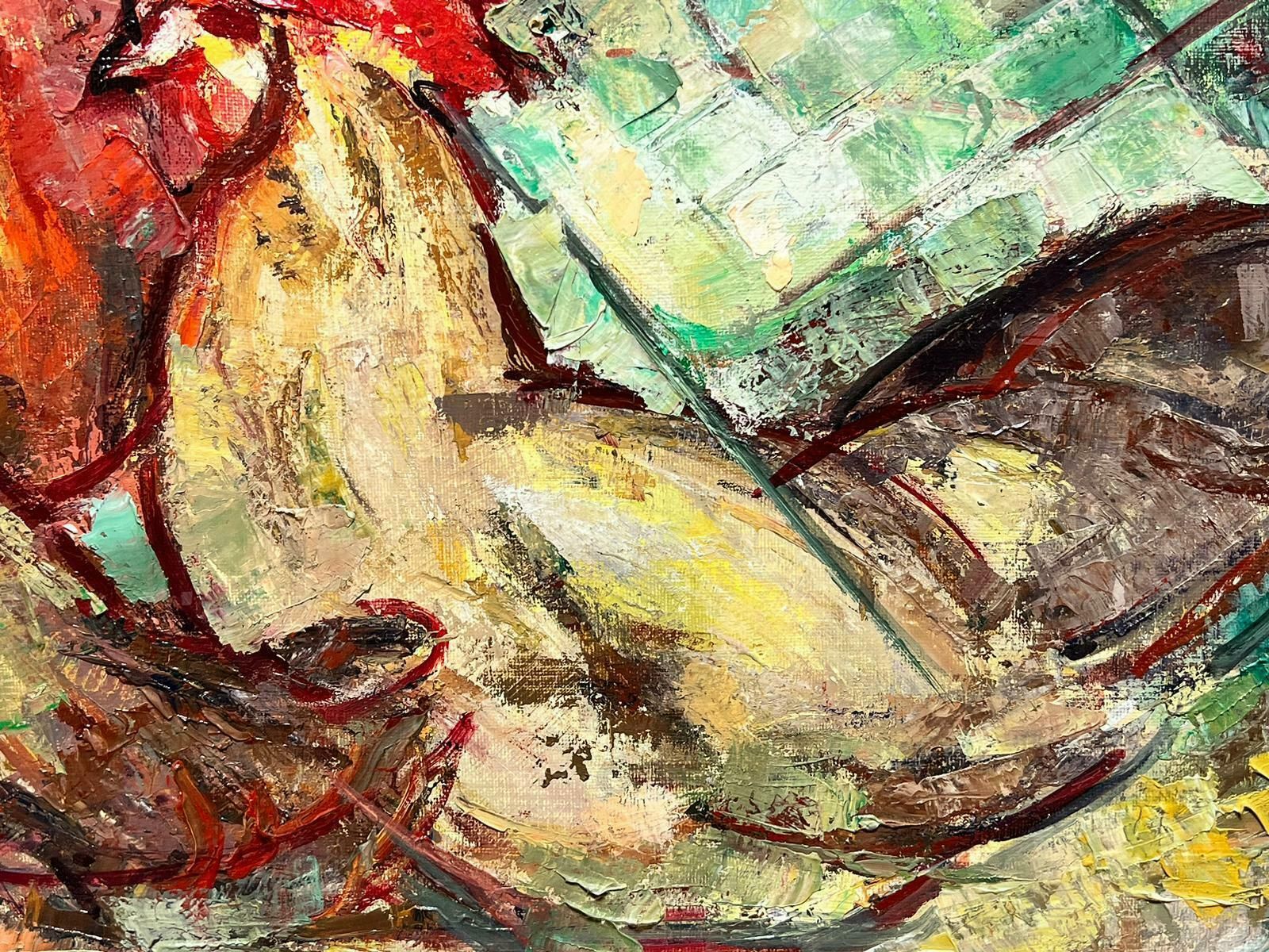 Maria Tort Xirauchickens In A Coop Large Modernist Signed European Painting, Framed photo 867.0