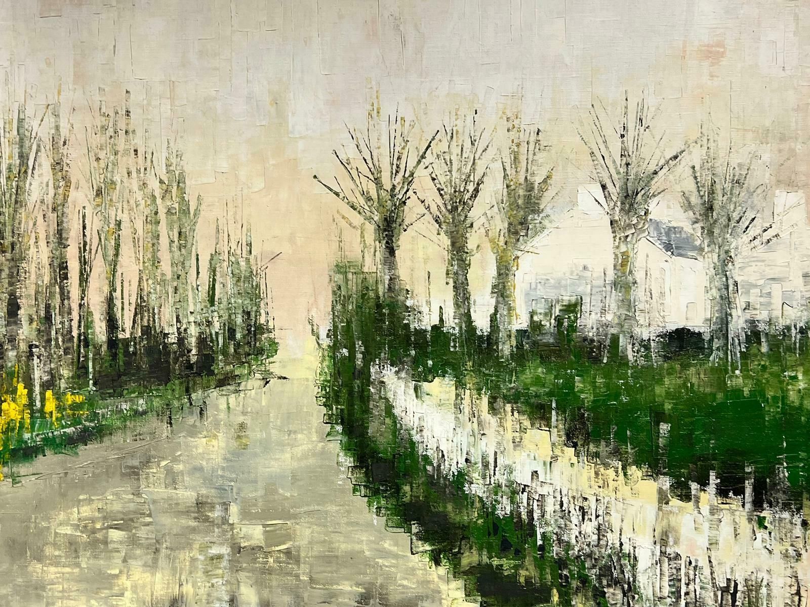 Erika1970’s Huge French Expressionist Green Landscape Avenue Of Trees, Signed Oil C. 1974 photo vinterior