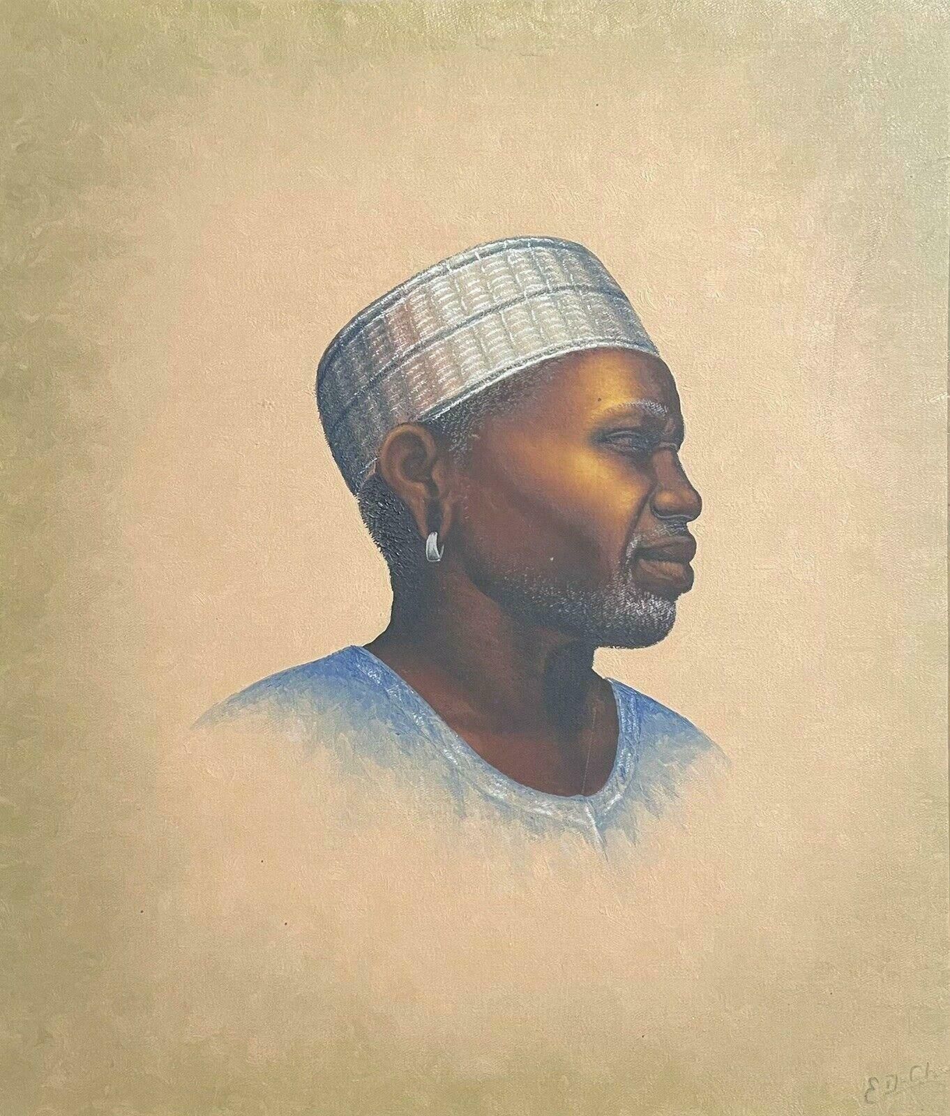 Unknownportrait Of African Man Tanzania   Signed Oil Painting Circa 1970'sc. 1970's