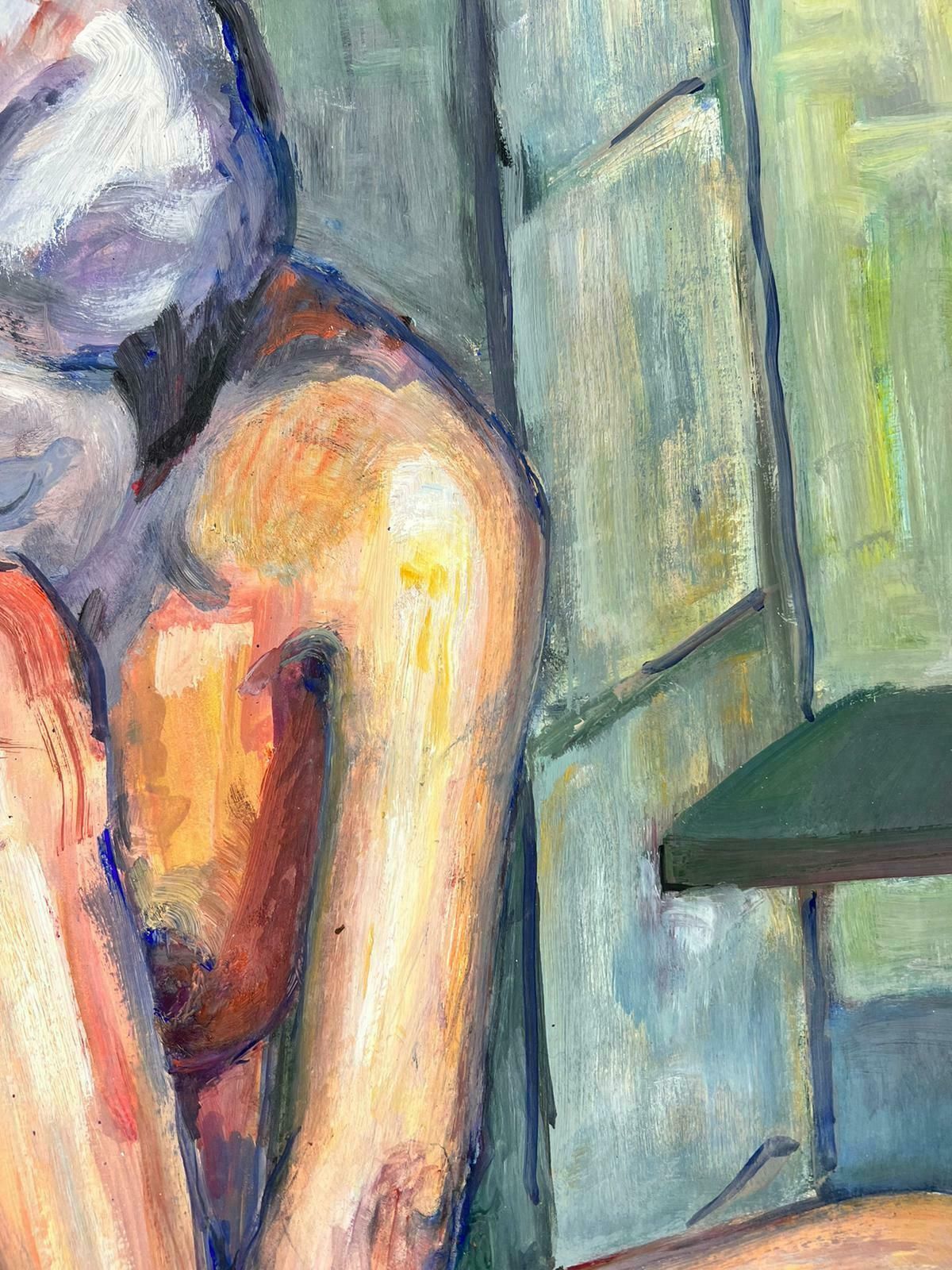 French Modernistreclining Nude Lady Model 1970's French Modernist Painting Provence Collection1970's photo for sale