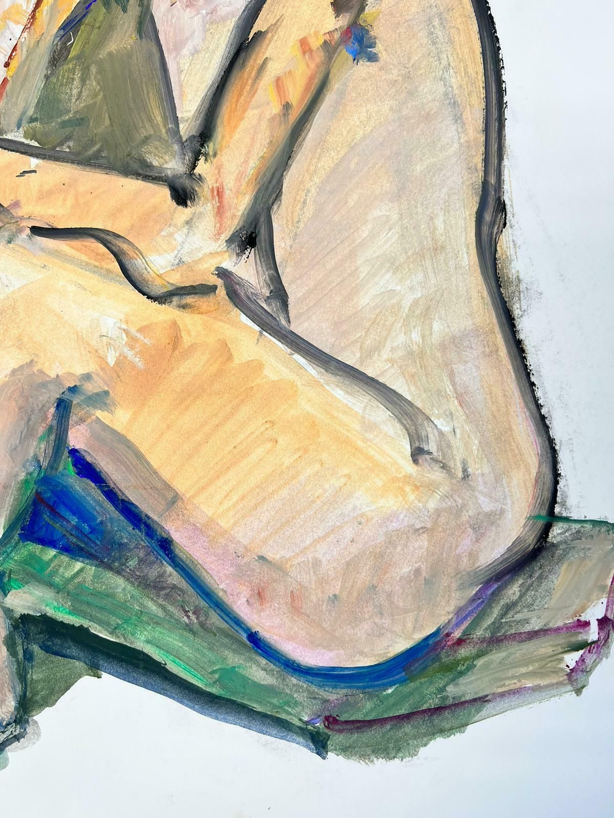 French Modernistreclining Nude Lady Model 1970's French Modernist Painting Provence Collection1970's photo Art