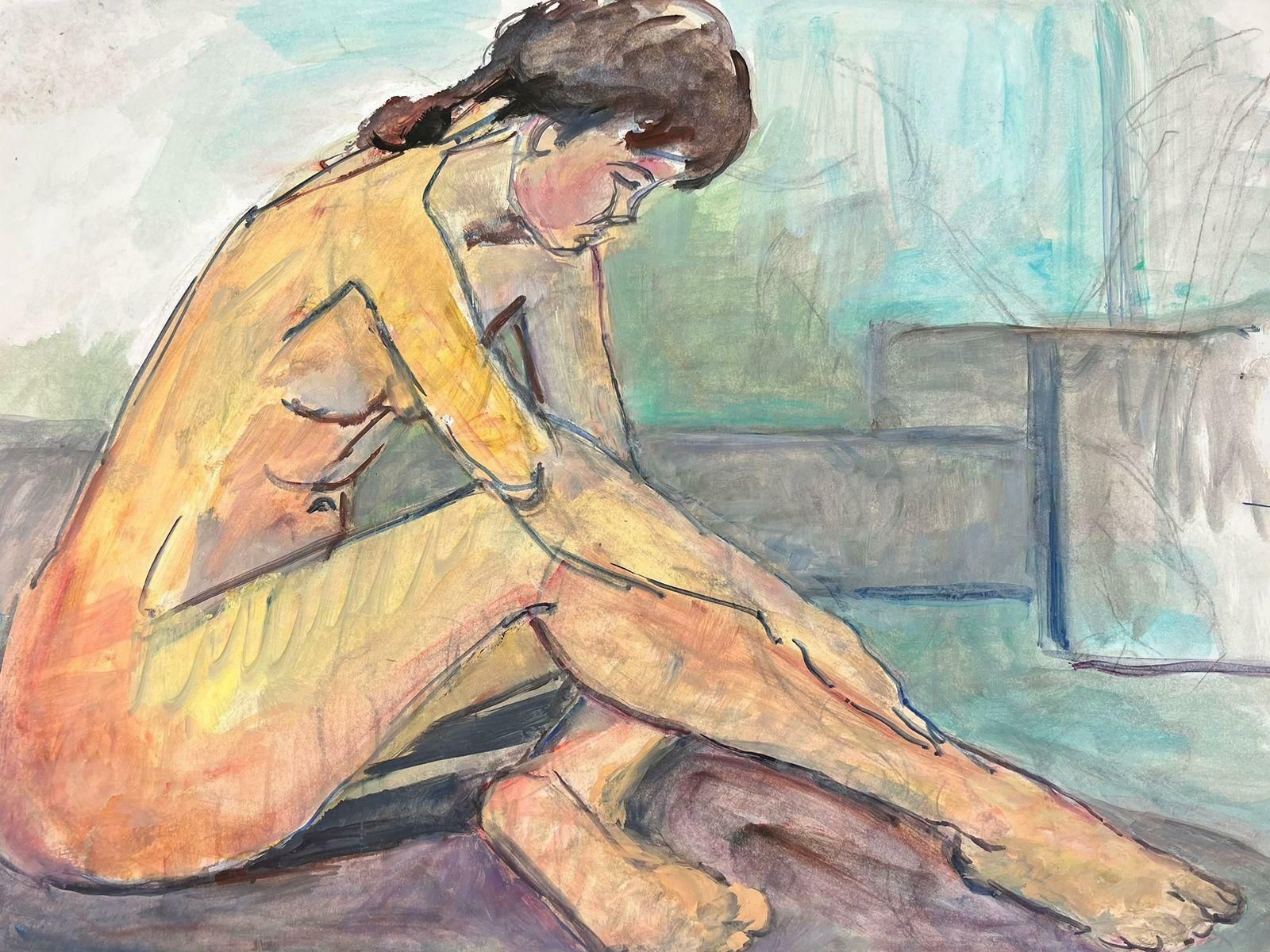 French Modernistreclining Nude Lady Model 1970's French Modernist Painting Provence Collection1970's photo 505.0