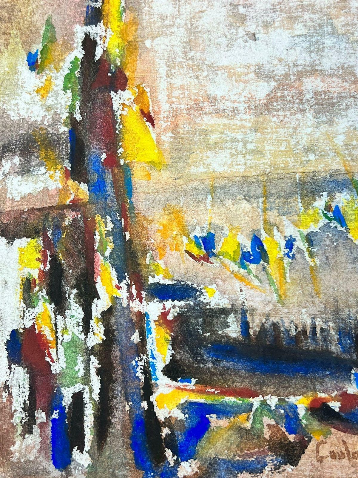 Jacques Coulais (1955 2011)french Expressionist Abstract Original Painting Artists Studio Provenance photo furniture