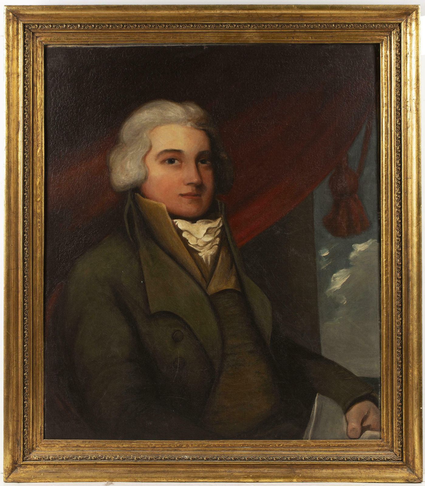Fine 18th Century English Oil Portrait Smart Gentleman Squire Holding Letter1780’s