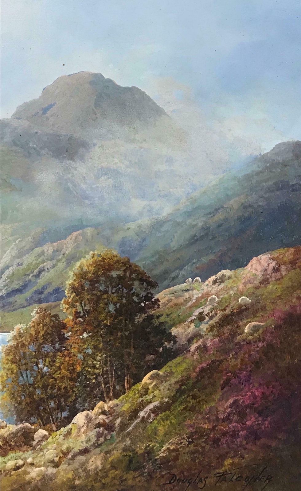 Douglas Falconerfine Scottish Highlands Oil Painting, Majestic Highland Loch Scene, Signed Oil photo 1530.0