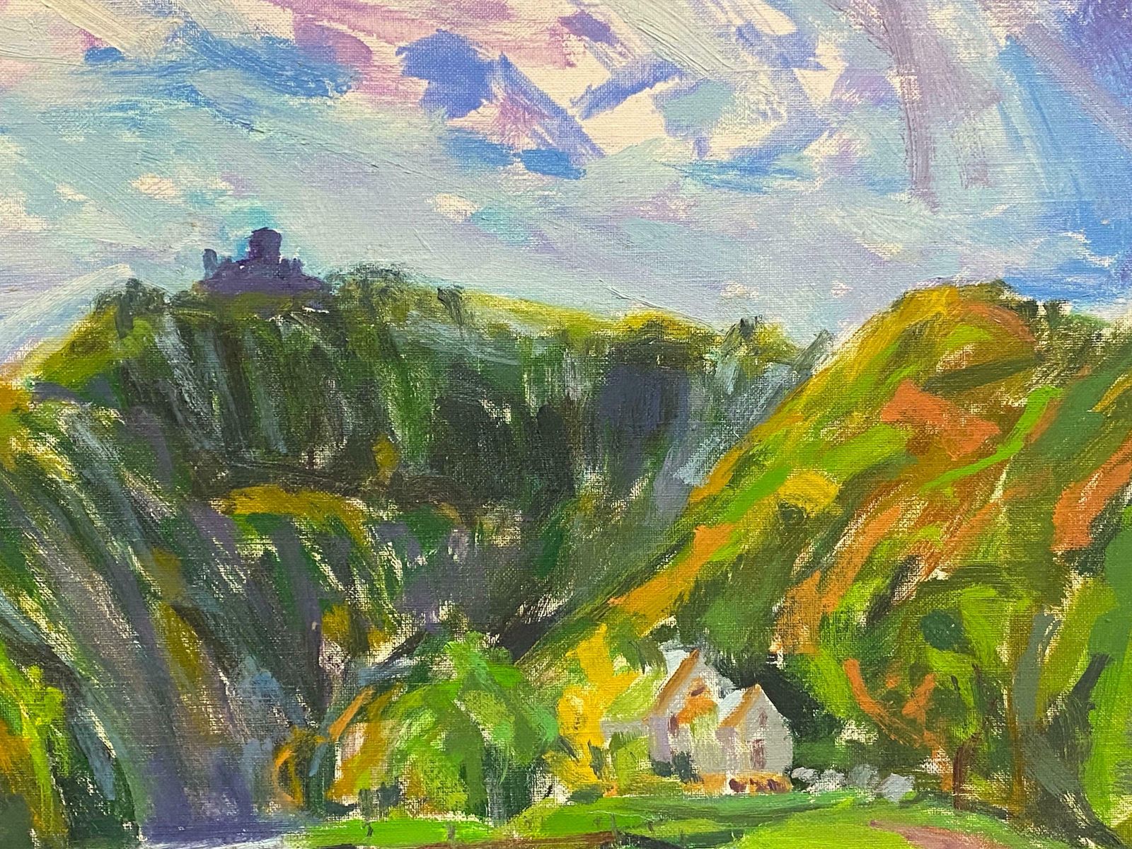 Douglas Stuart Allenlarge French Impressionist Signed Oil Lush Green River Landscape20th Century photo Art