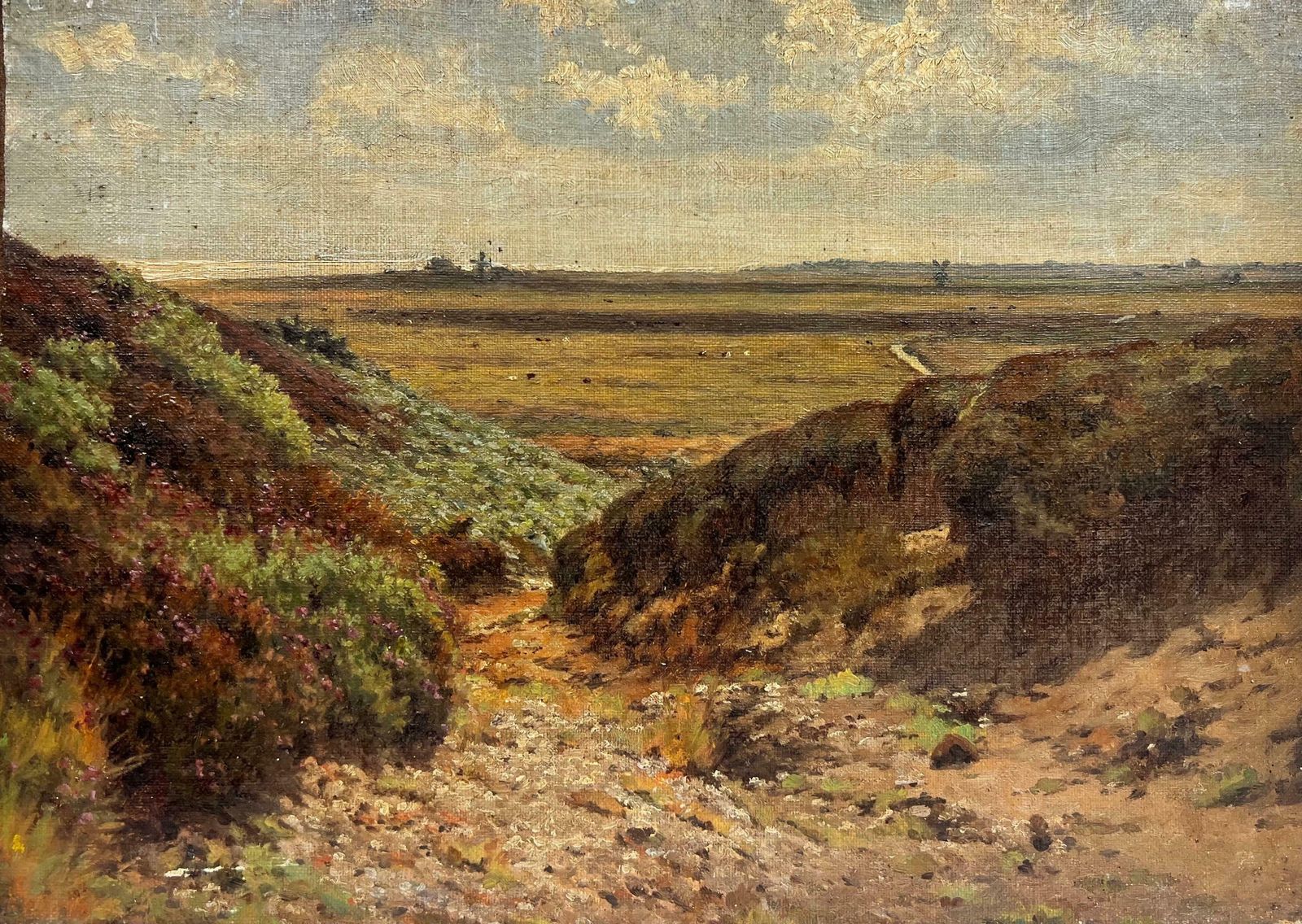 Dunwich Near Southwold Suffolk Coast Antique British Impressionist Oil Painting