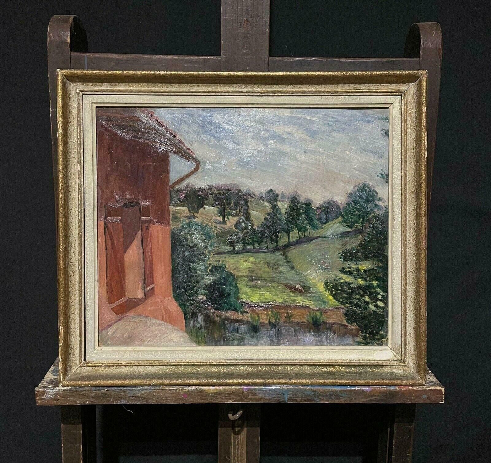 French Schoolmid Century French Impressionist Oil, Country House In Windswept Landscape1950's photo furniture
