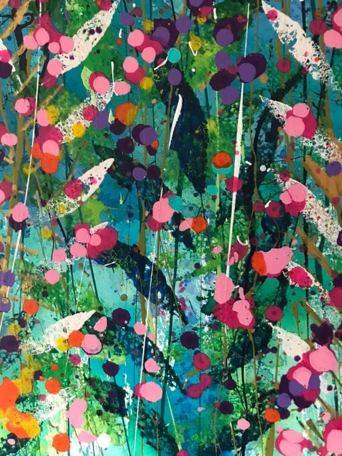 Grace. Large Hand Painted Original Watercolour And Acrylic Canvas 120cm X 80cm photo Art