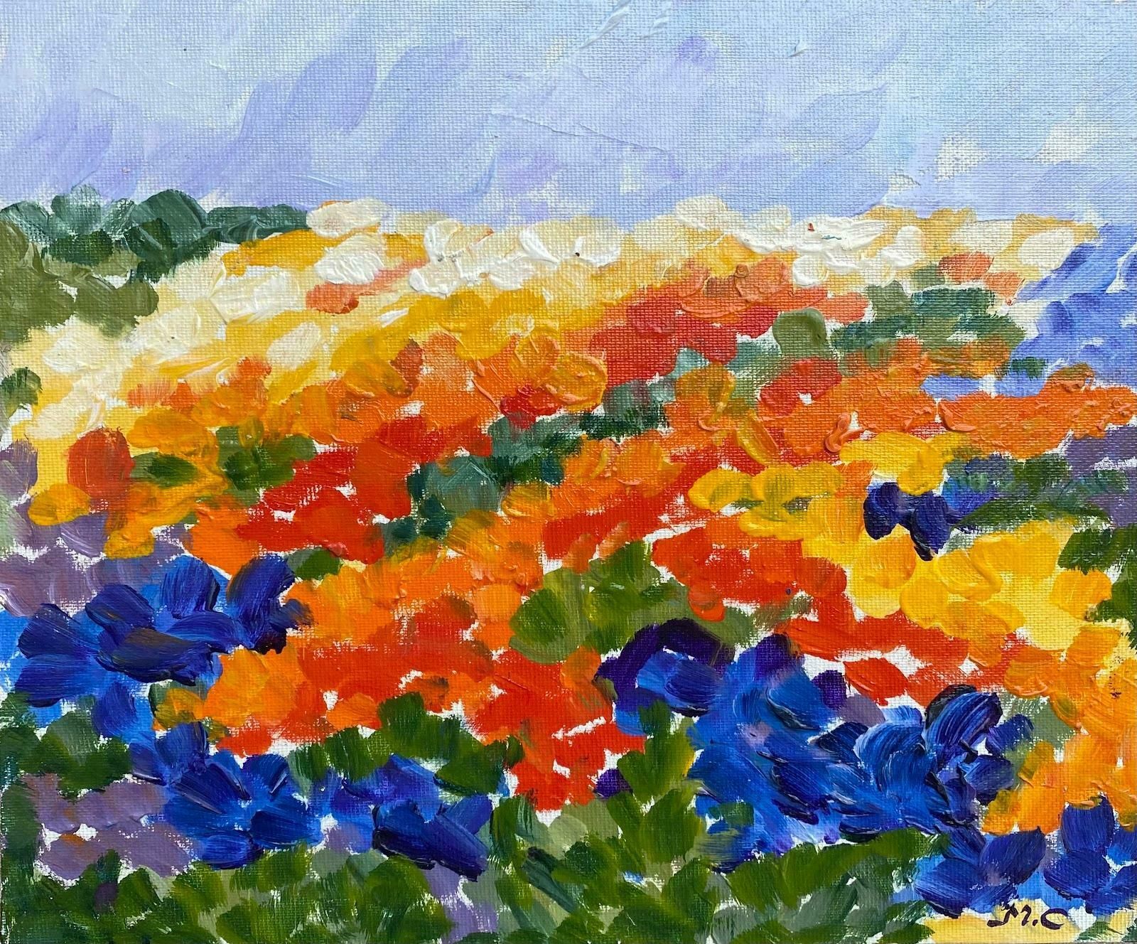 Maggy Claryssemulti Colored French Impressionist Oil Painting Dotty Fieldc.2000