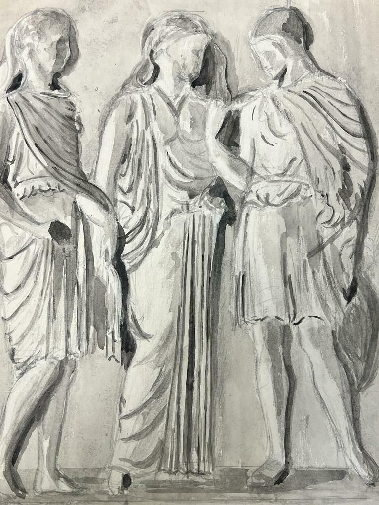 Josine Vignon1950’s Fashion Illustration Original Painting Of Three Figures In Robes1960's photo vinterior