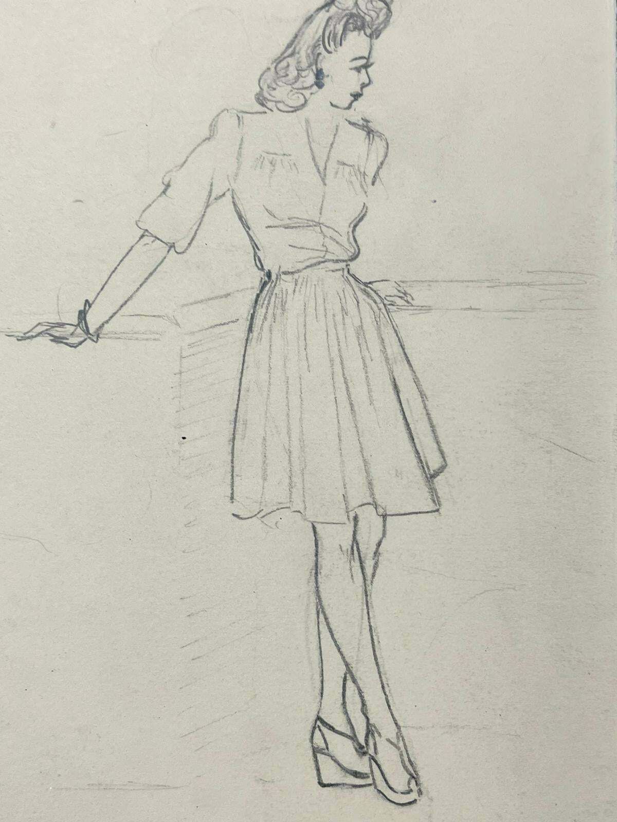 Josine Vignon1950’s Fashion Illustration Original Painting Of A Chic Lady1960's photo vinterior