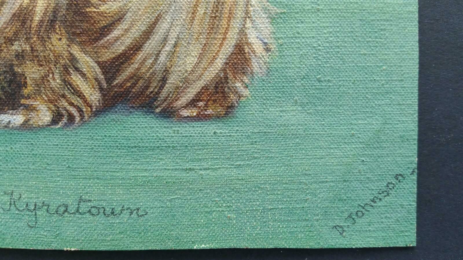 Art Dorothy Alexandra Johnsonenglish School Mid 20th Century Oil Painting: Pekingese Dogc 1950s photo
