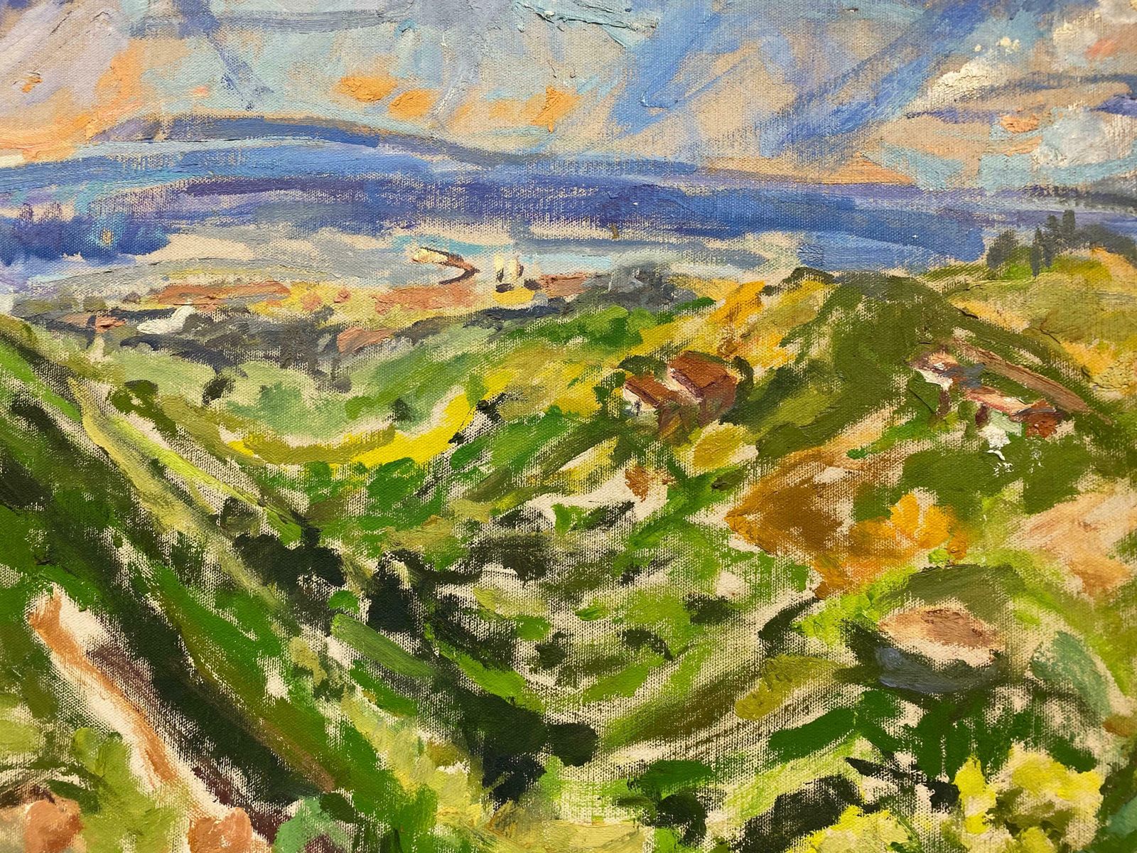 Douglas Stuart Allenimpressionist Oil Painting   Colourful Mountain Landscape20th Century photo vintage