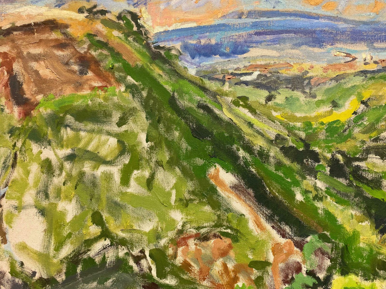 photo furniture Douglas Stuart Allenimpressionist Oil Painting   Colourful Mountain Landscape20th Century